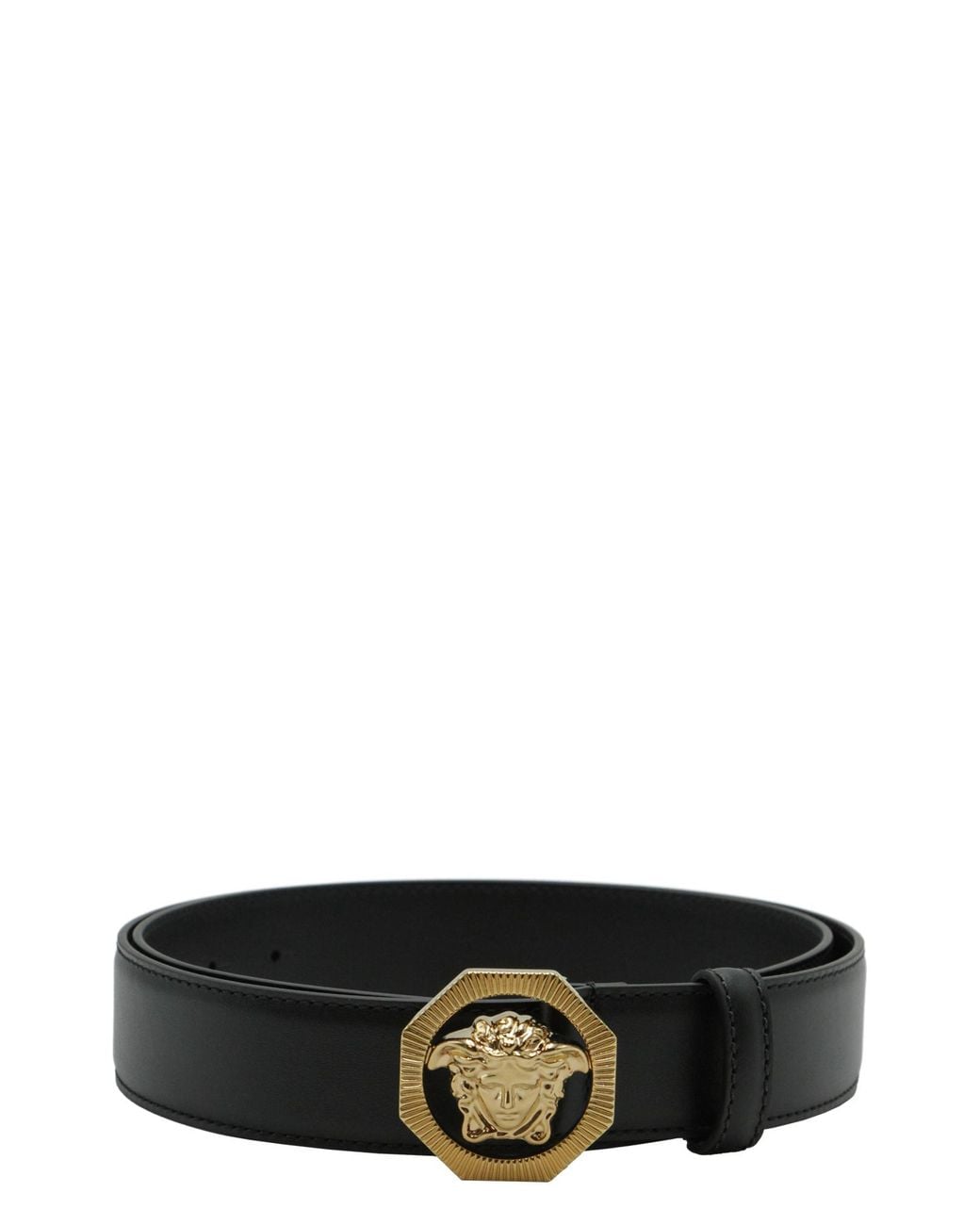 Versace Black Leather Belt for men