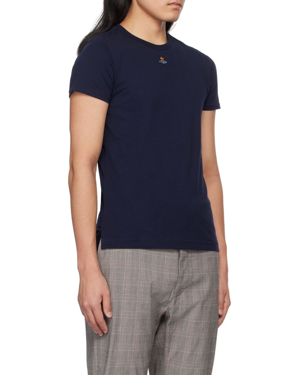 Vivienne Westwood Blue Orb Logo-Embroidered Crewneck T-Shirt