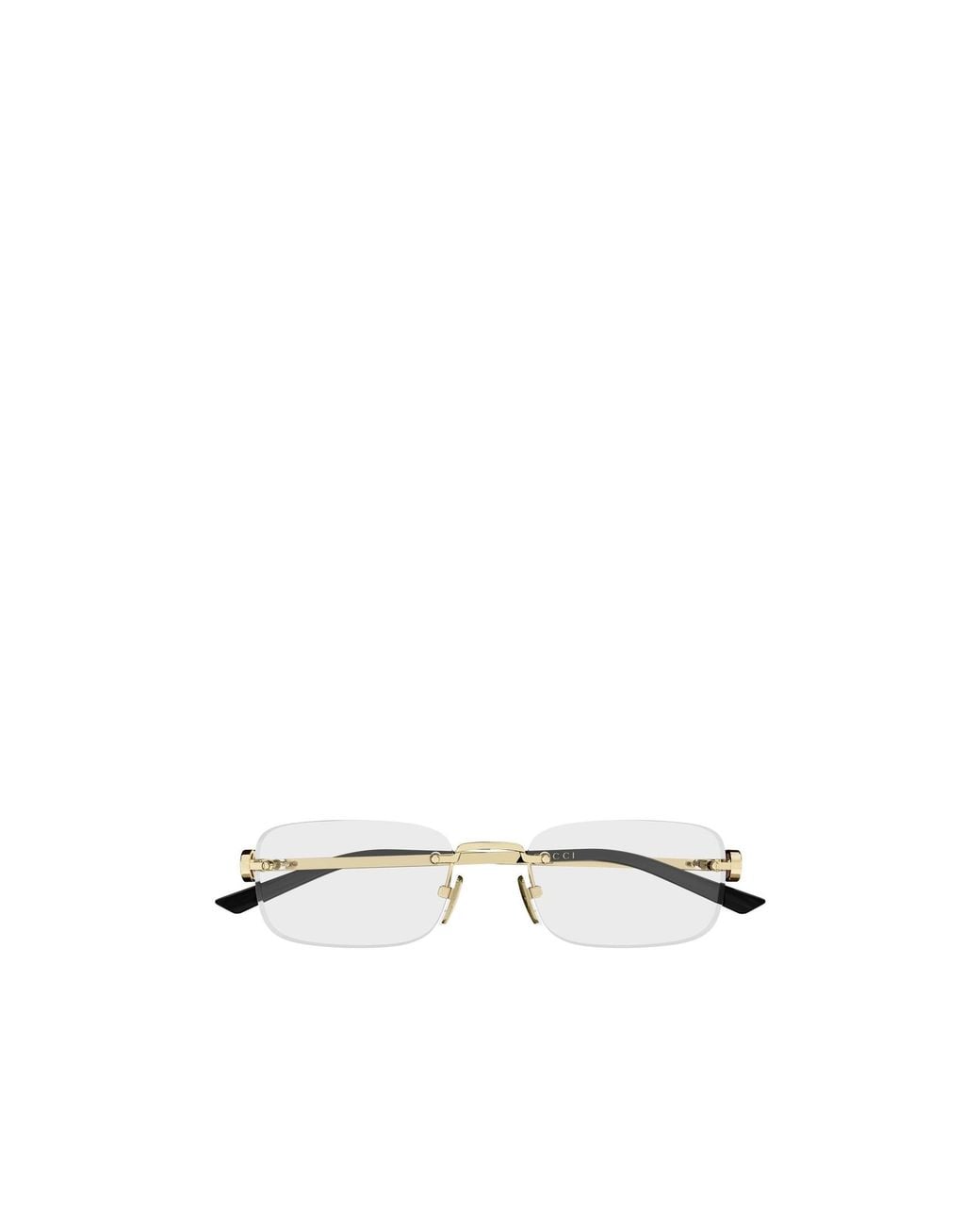 Gucci White Emblem Rectangle Eyeglasses