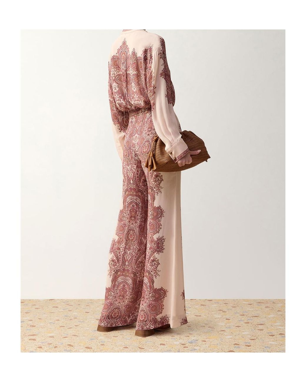 Zimmermann Pink Clash Georgette Pant