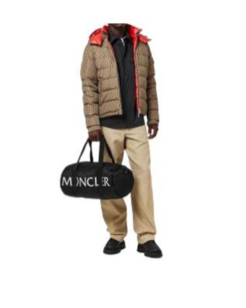 Moncler Black Waterproof Drawstring Handbag for men
