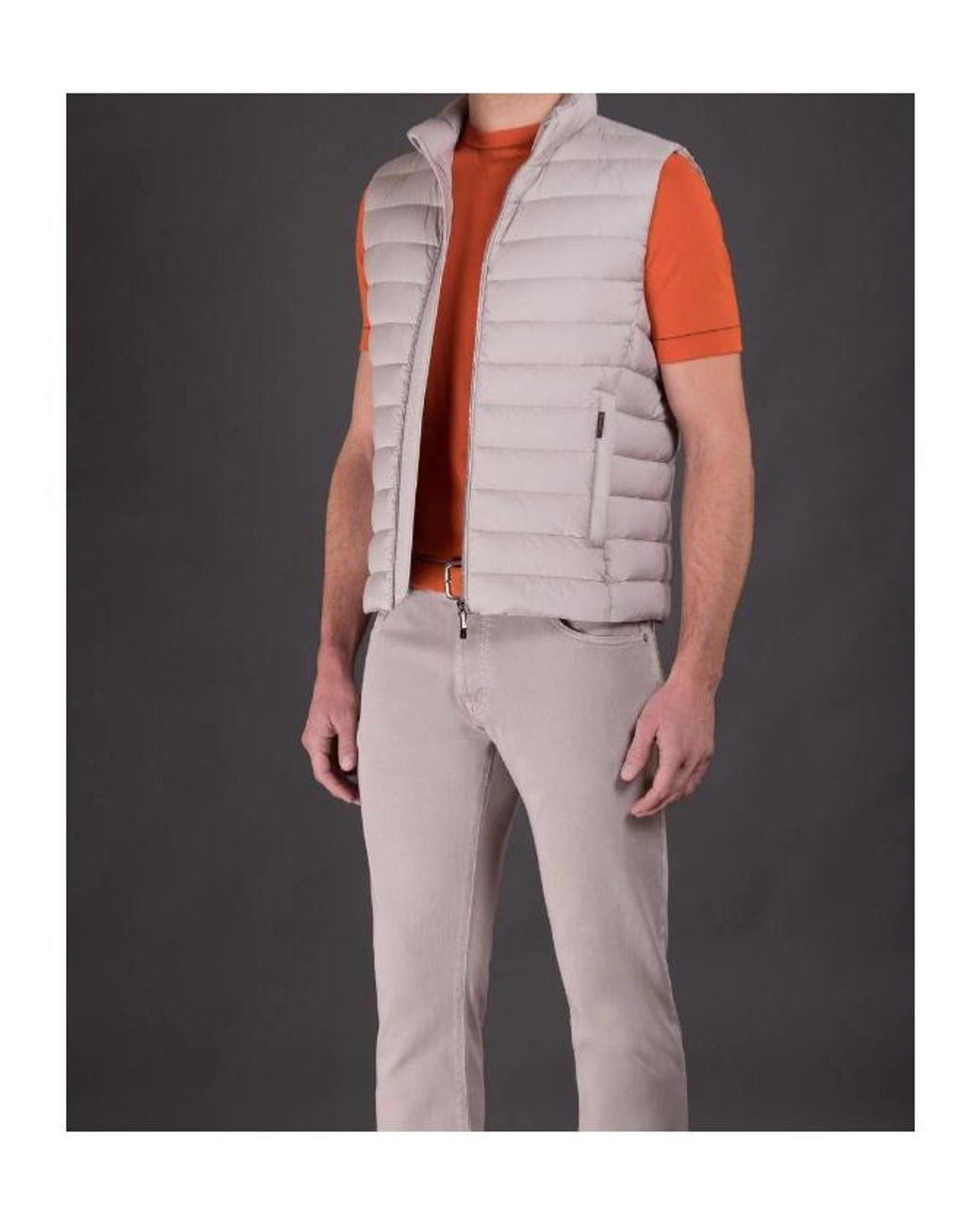 Moorer Brown Sleeveless Calaf S Vest for men