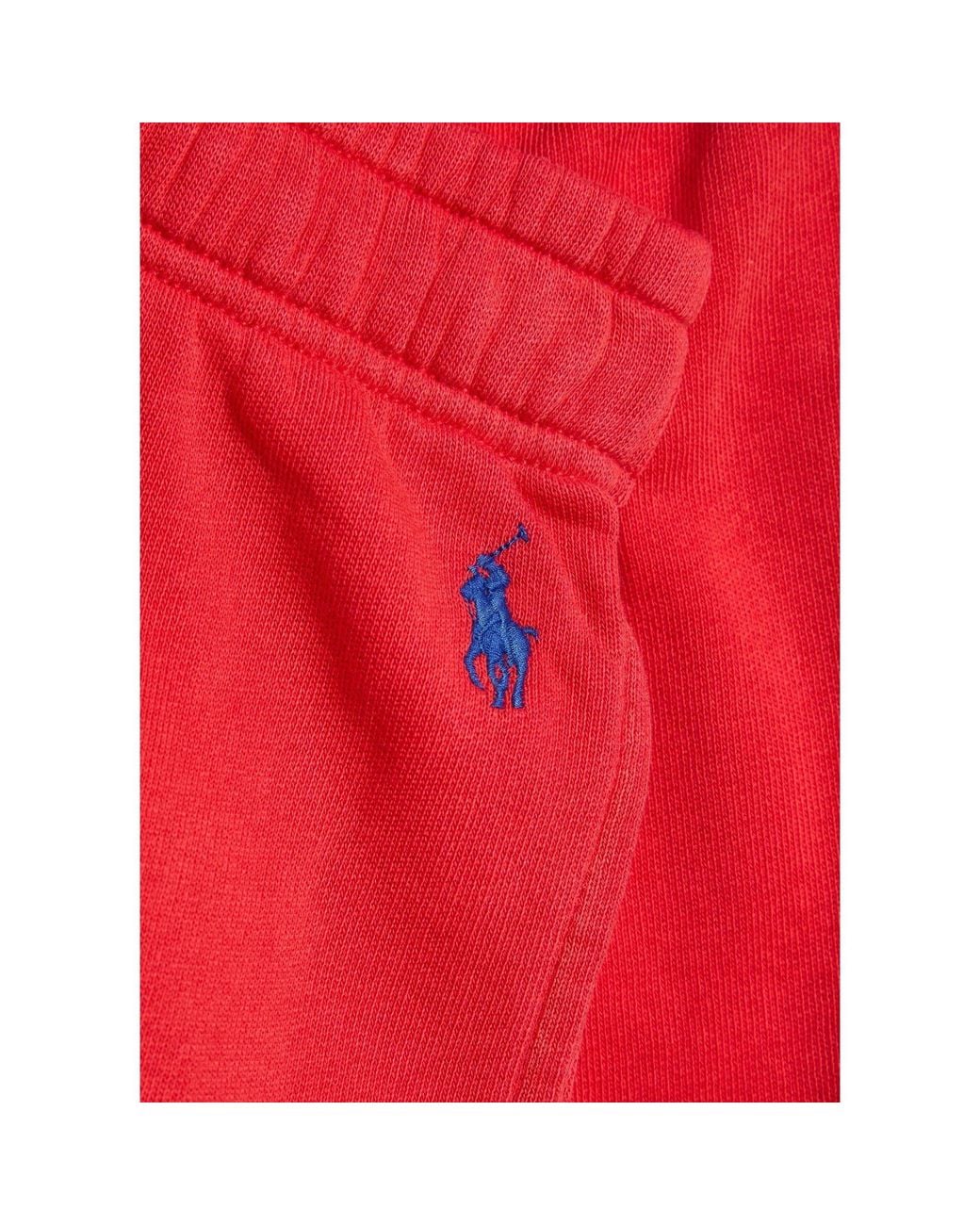 Polo Ralph Lauren Red Cotton Cropped Relaxed-Fit Joggers