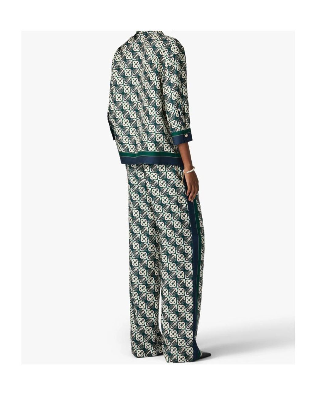 Casablanca Green Monogram-Print Shirt Pajama