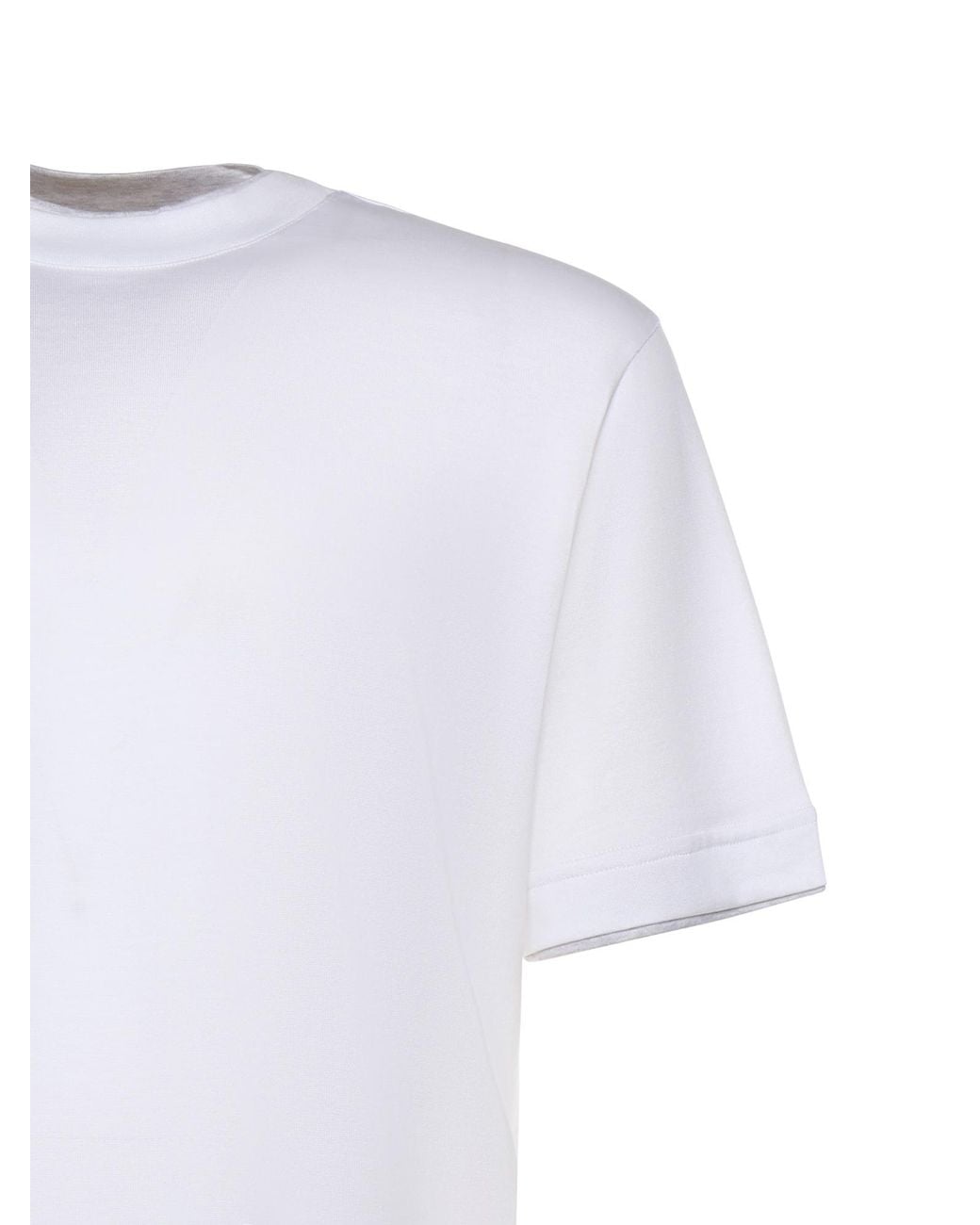 Eleventy White Crew Neck Short Sleeve T-Shirt for men