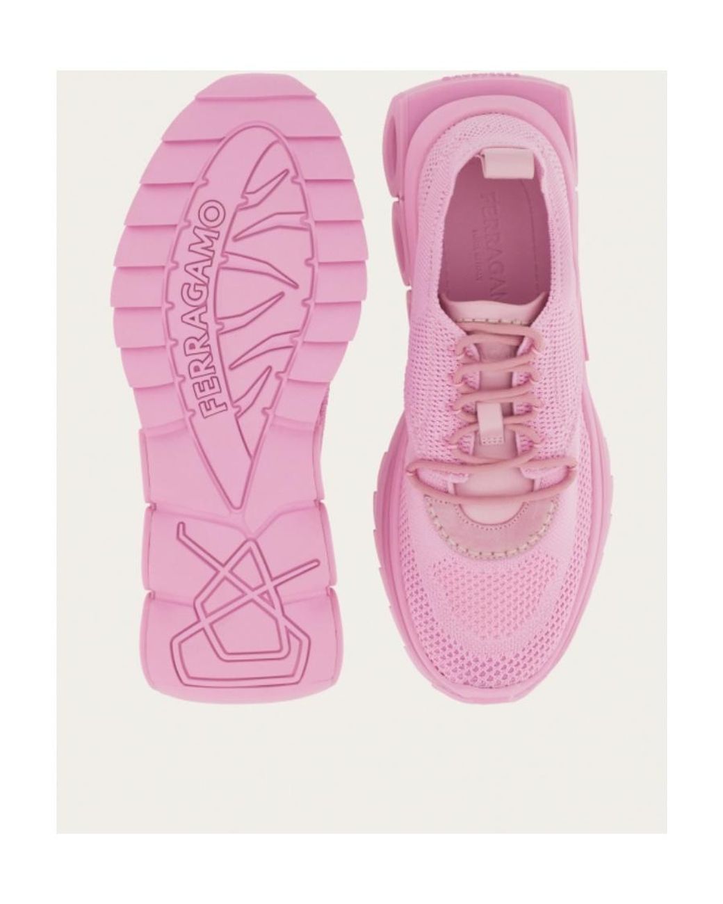 Ferragamo Pink Ferragamo Gancini Lace-Up Sneakers
