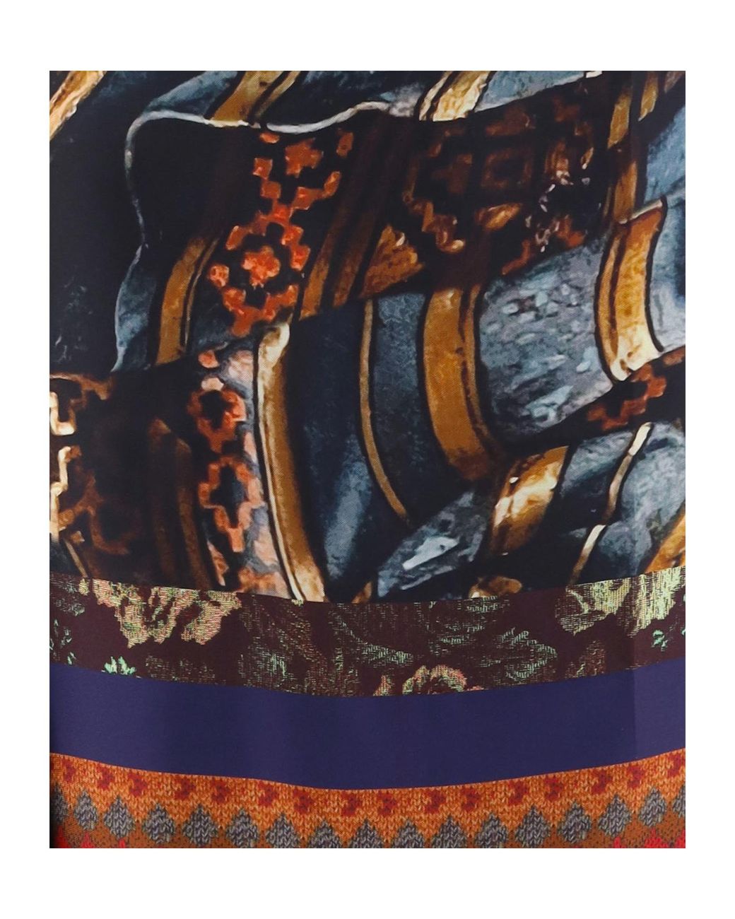 Dries Van Noten Multicolor Long Wrap Scarf-Skirt