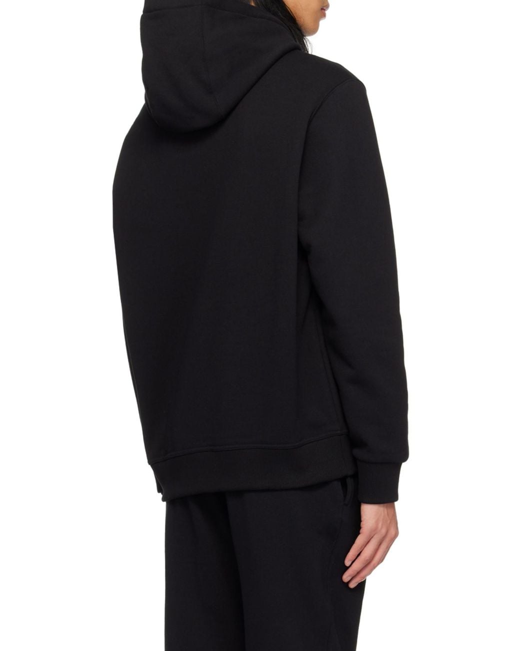 Burberry Black Logo Printed Drawstring Hoodie for men