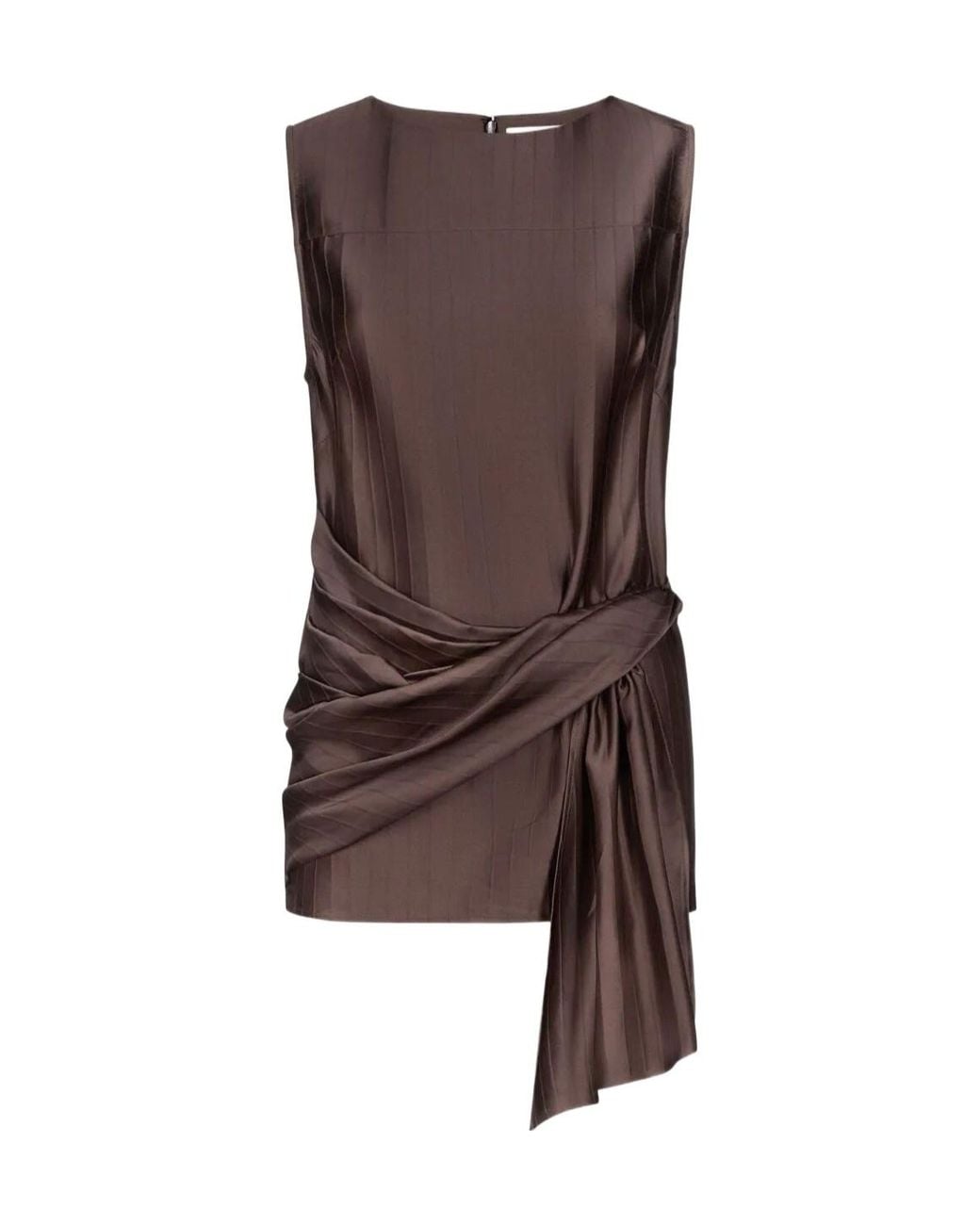 Loulou de Saison Brown Fonda Draped Asymmetric Top