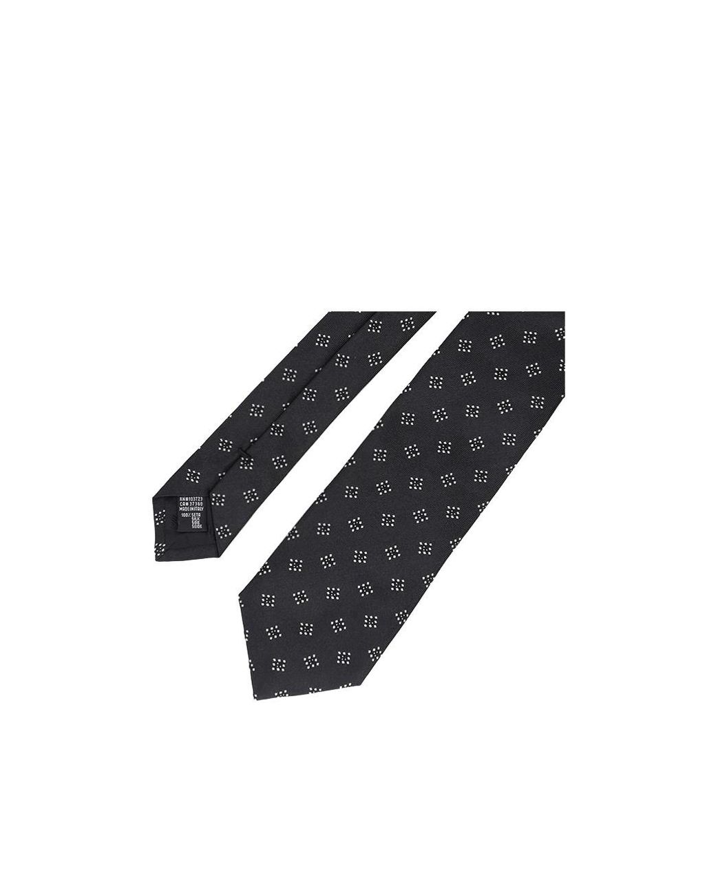 Emporio Armani Black Small Geometric Jacquard Tie for men