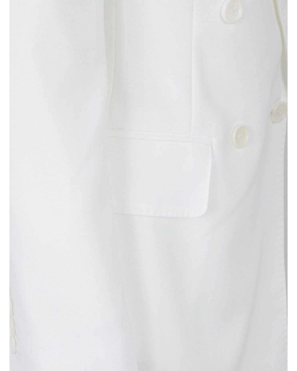 Max Mara White Mxmpagella Double-Breasted Blazer
