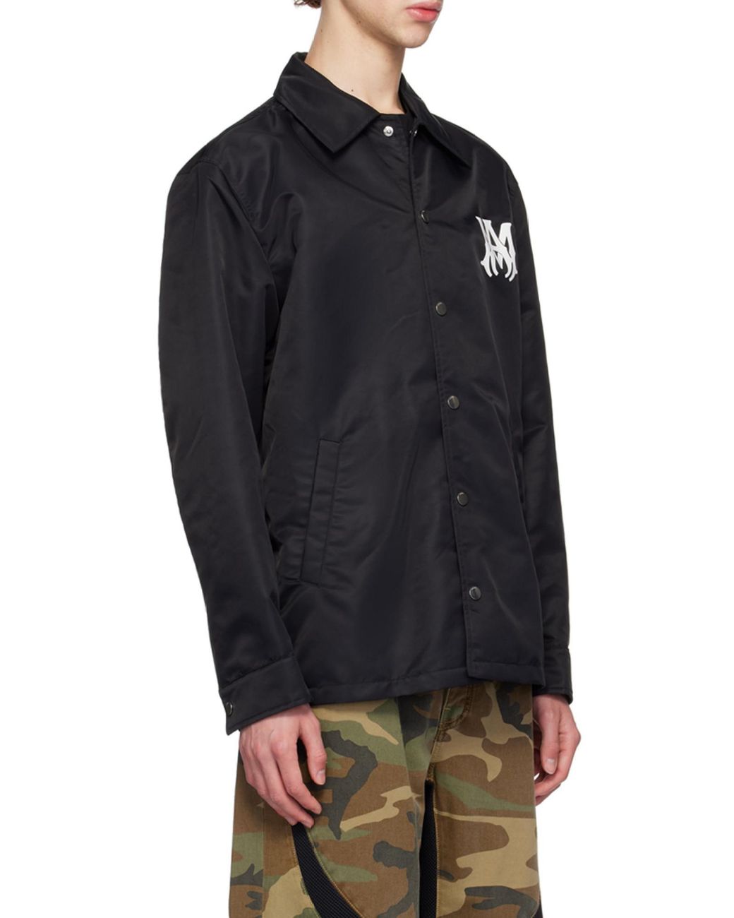 Amiri Blue Logo Print Shirt Jacket for men