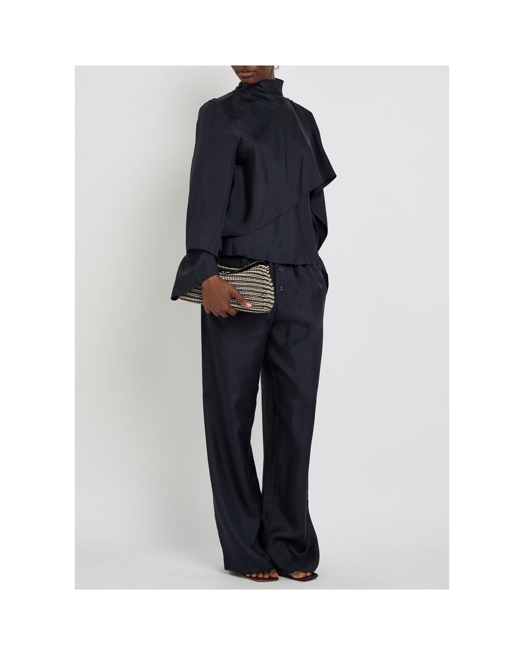 Rohe Blue Relaxed-Fit Wide-Leg Trousers