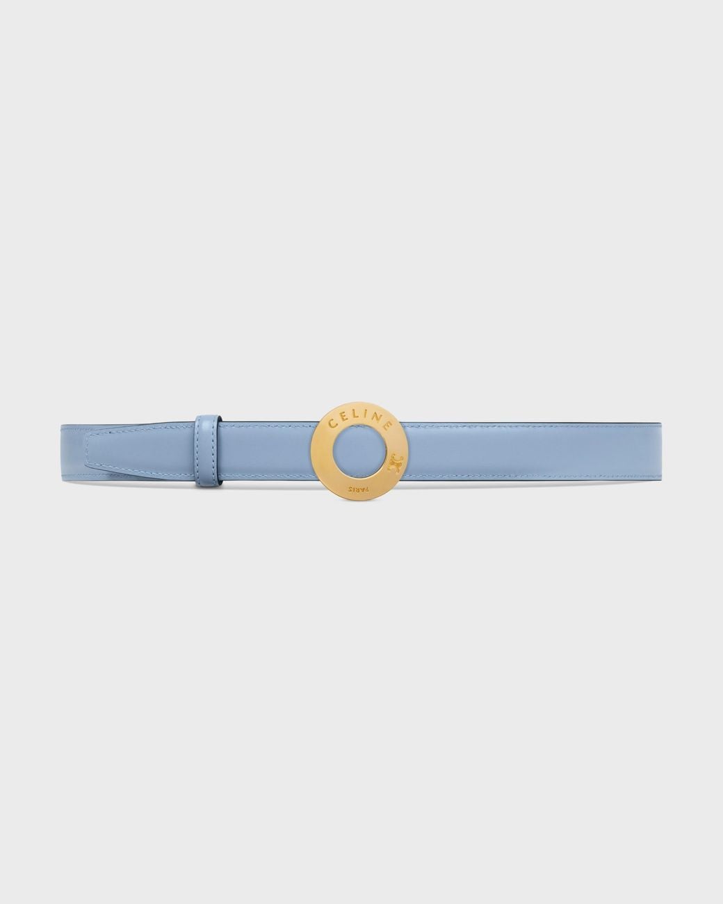 Céline White 25Mm Double-Sided Leather Belt With Disc Buckle