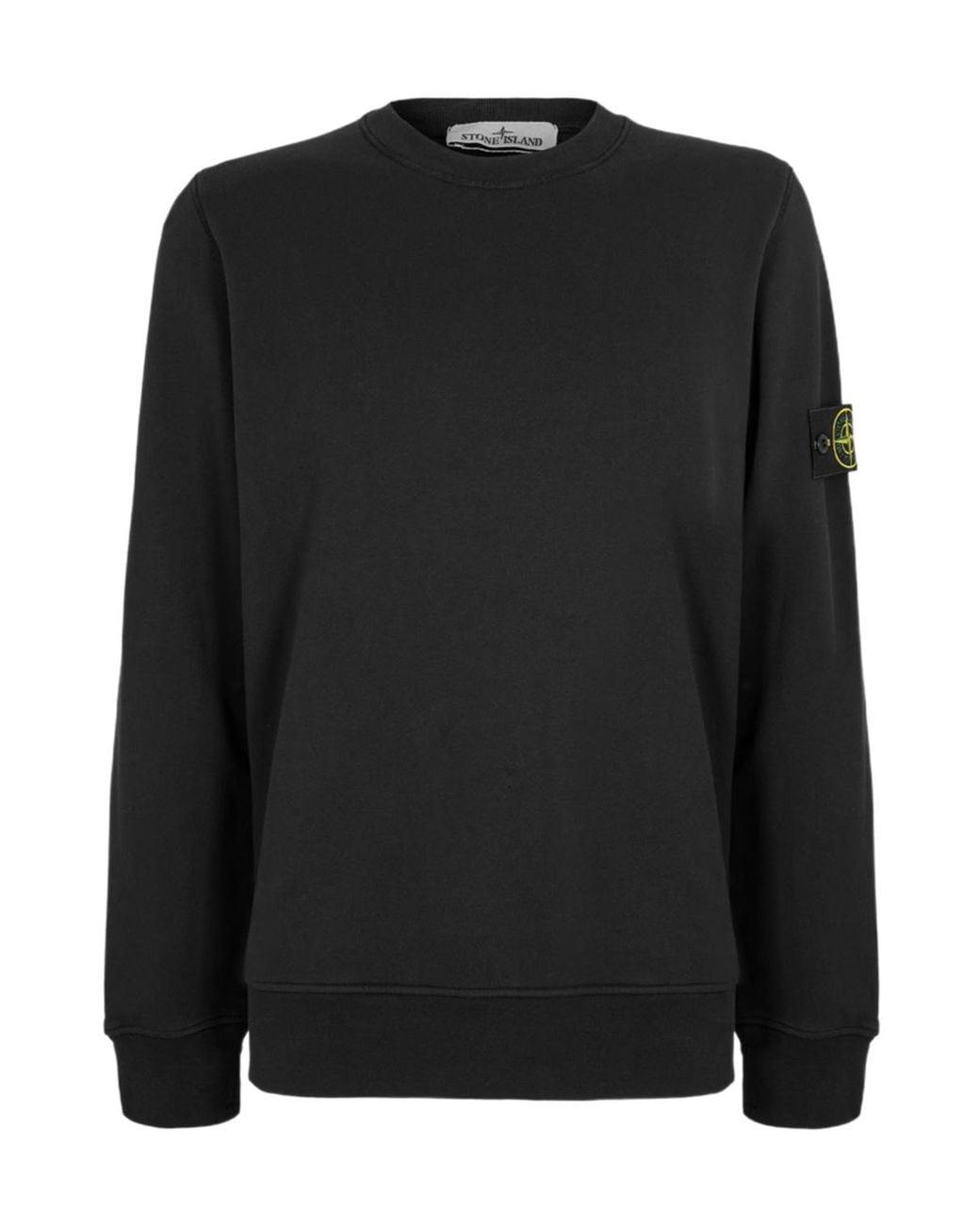 Stone Island Black Logo Crew Neck Sweatshirt for men