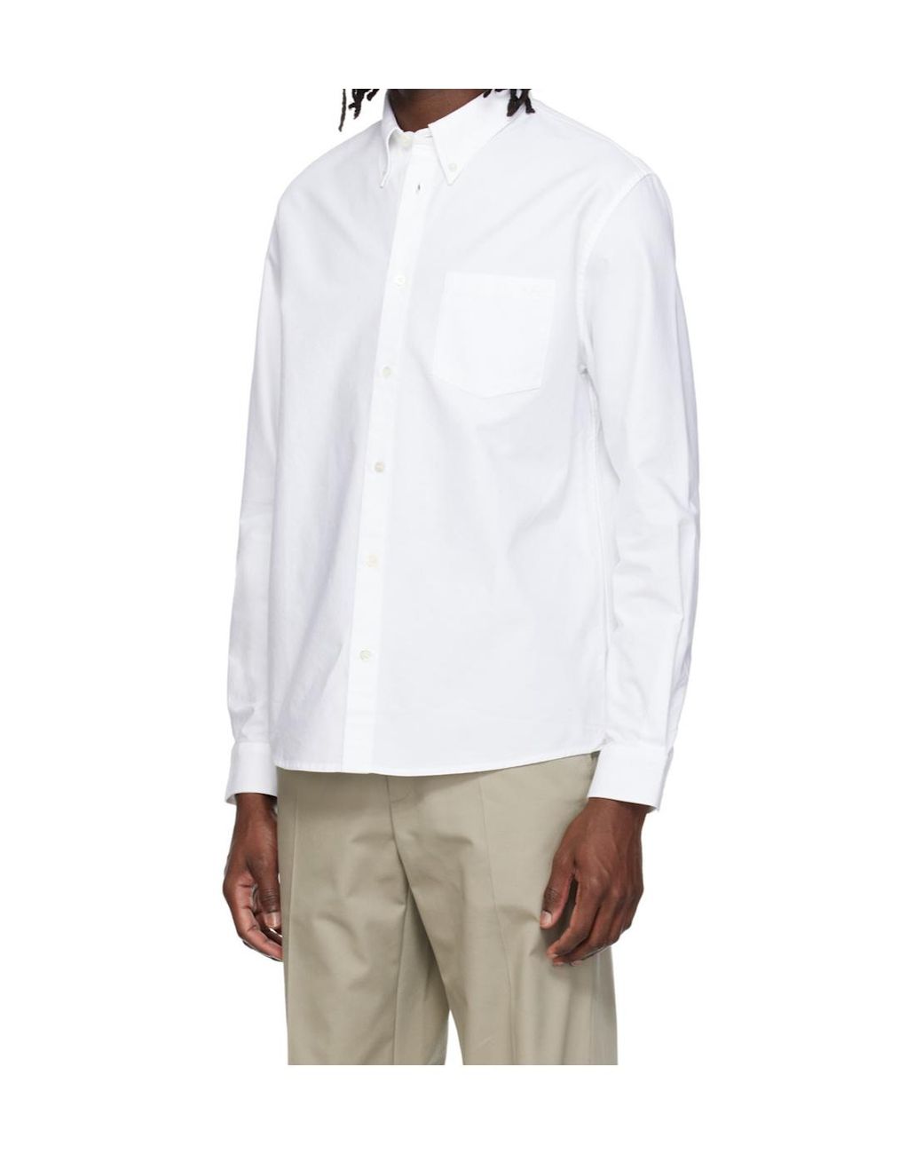 A.P.C. White Greg Oxford Shirt for men