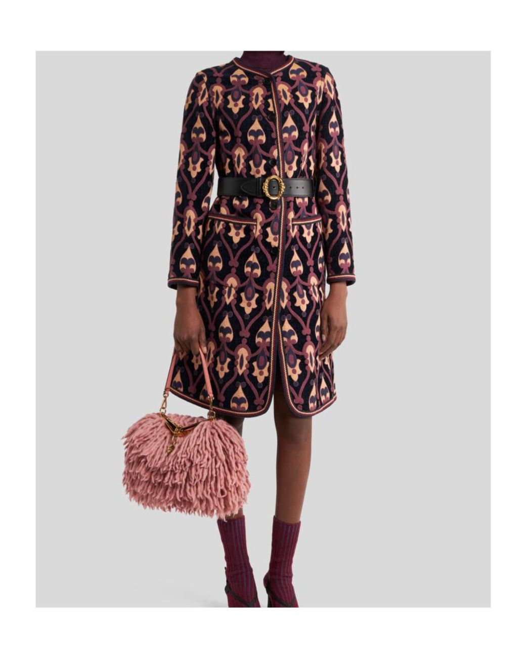 Etro Multicolor Patterned Long Coat