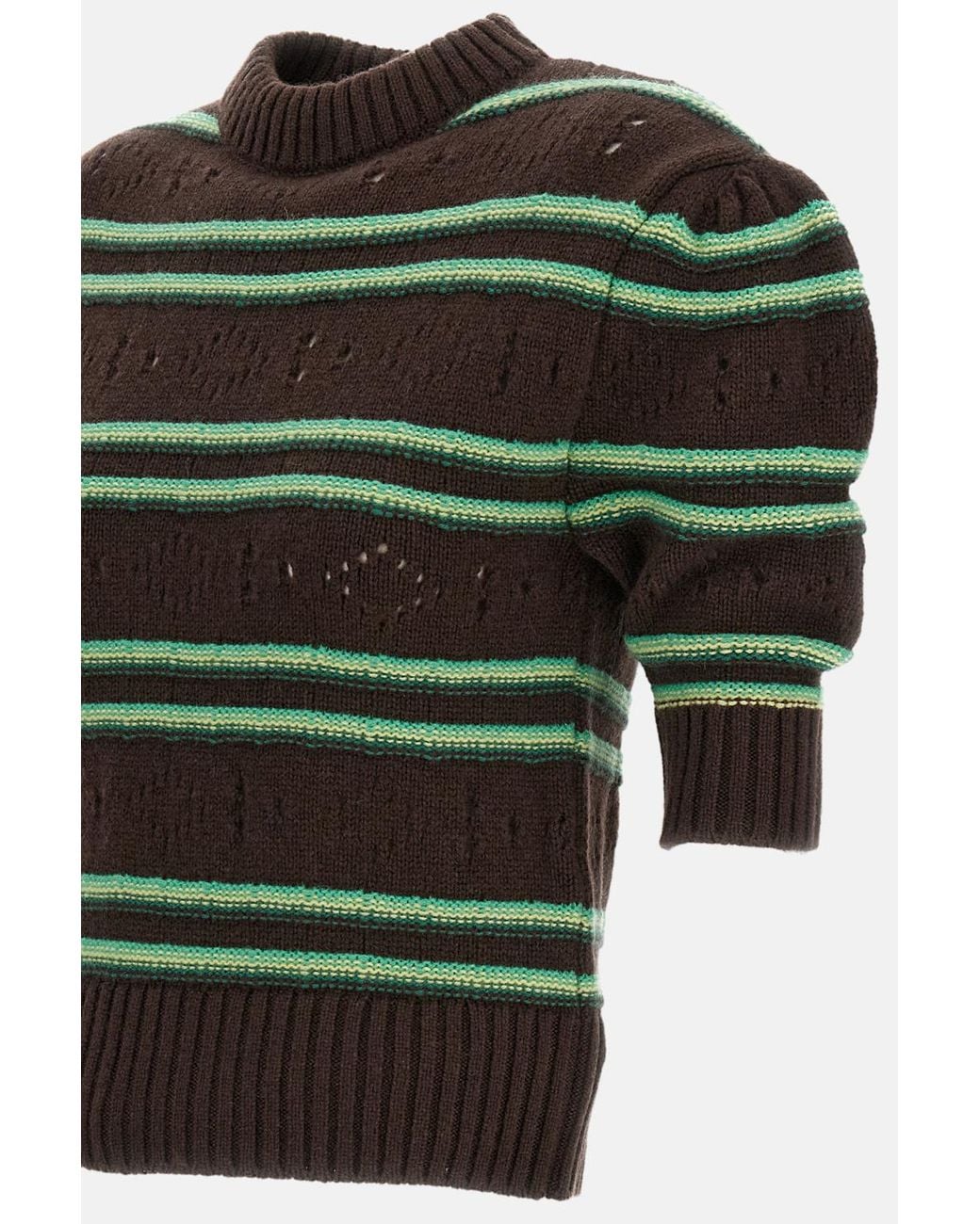 Marni Green Openwork Knit Sweater