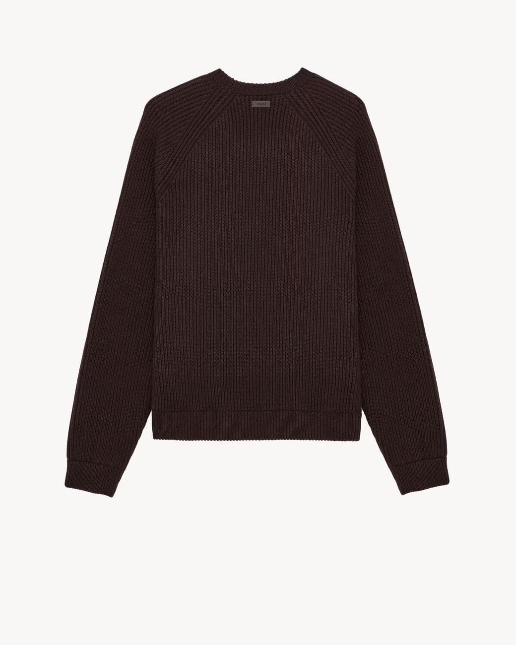 Saint Laurent Brown Crewneck Rib-Knit Jumper for men