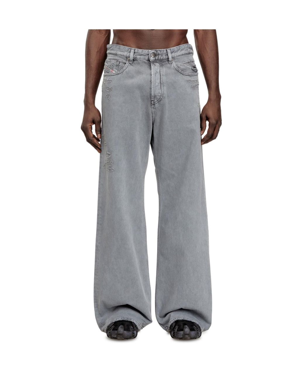 DIESEL Gray D-Rise Relaxed Jeans for men