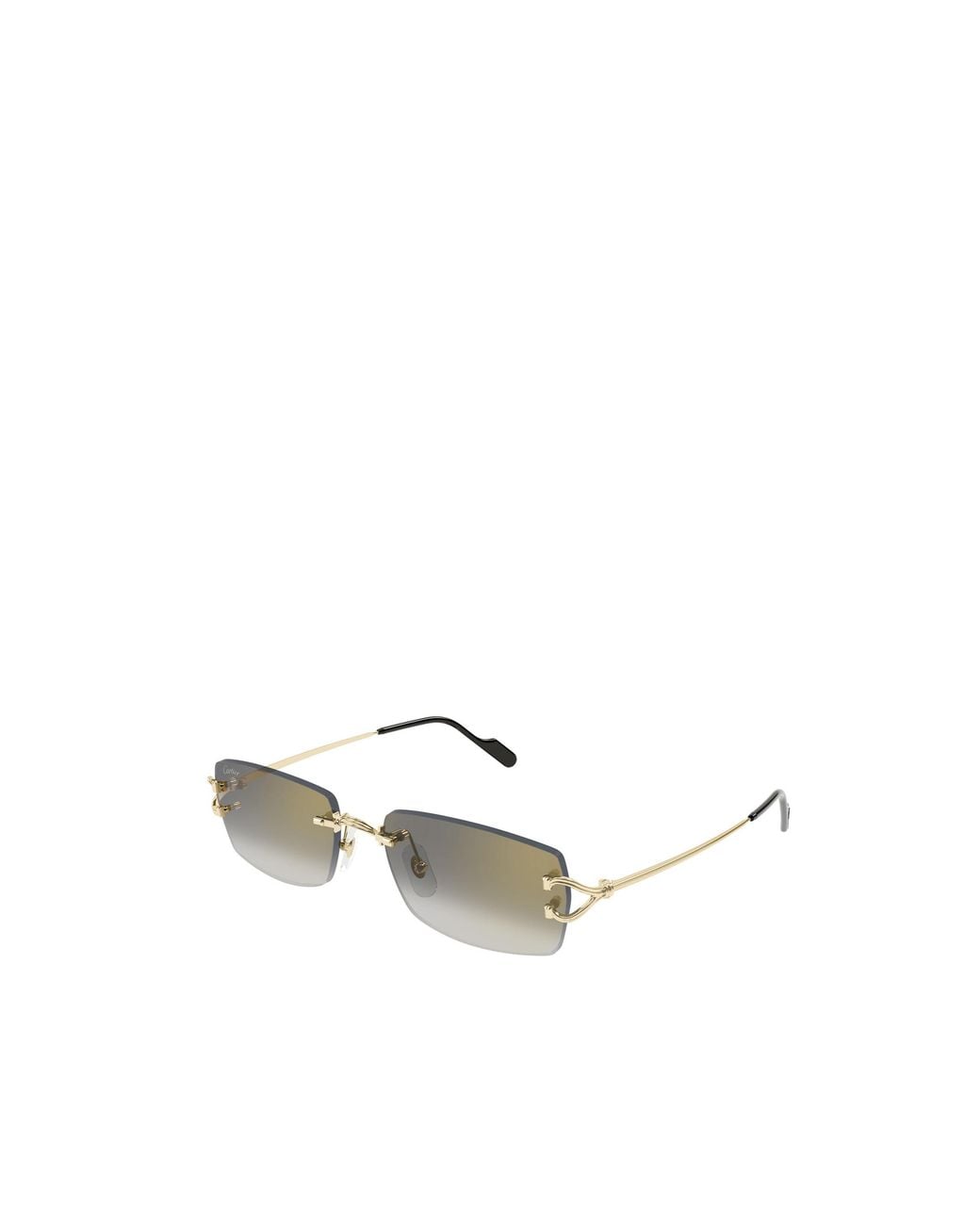 Cartier Metallic Rectangular Rimless Sunglasses for men