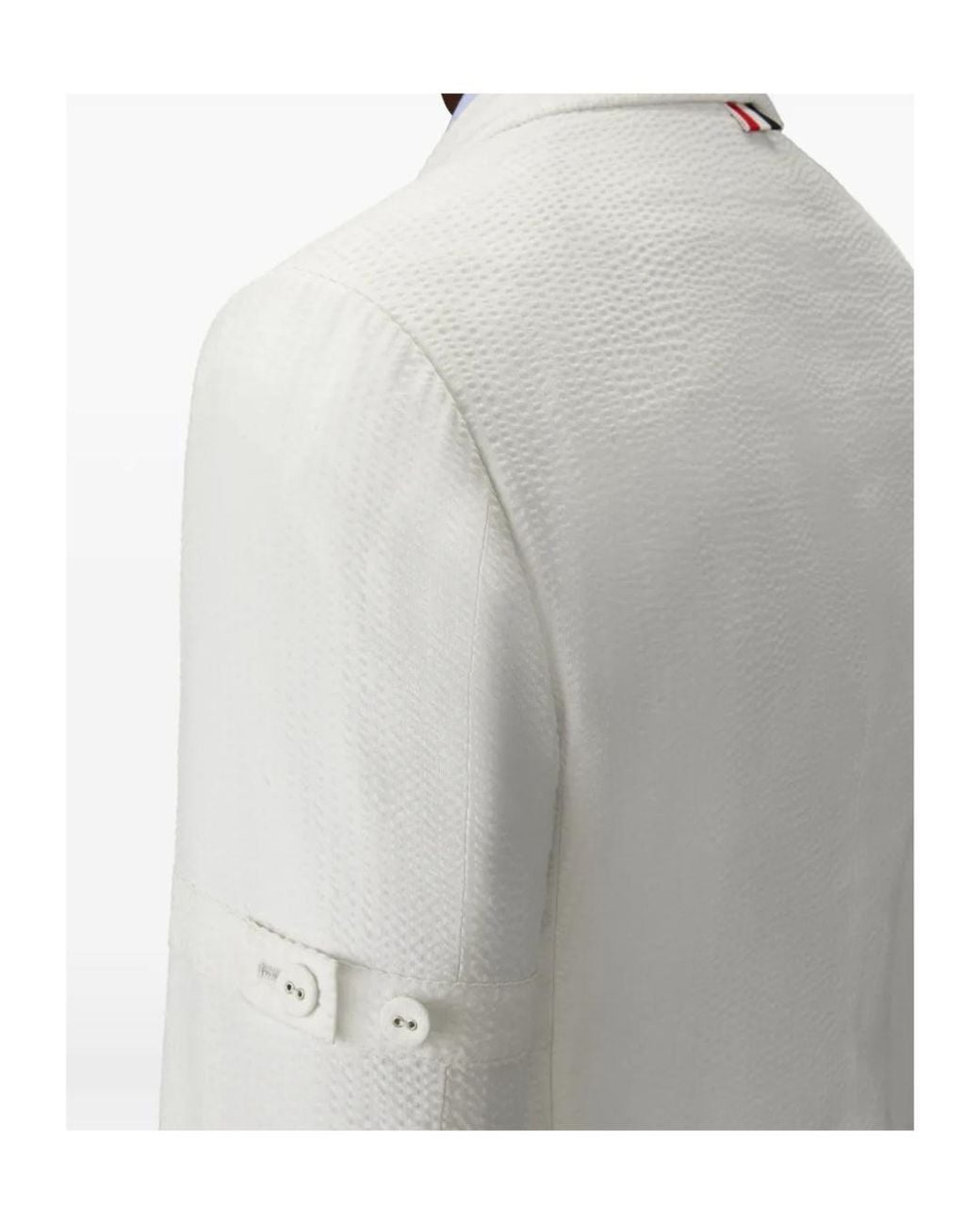 Thom Browne White Embroidered Blazer for men