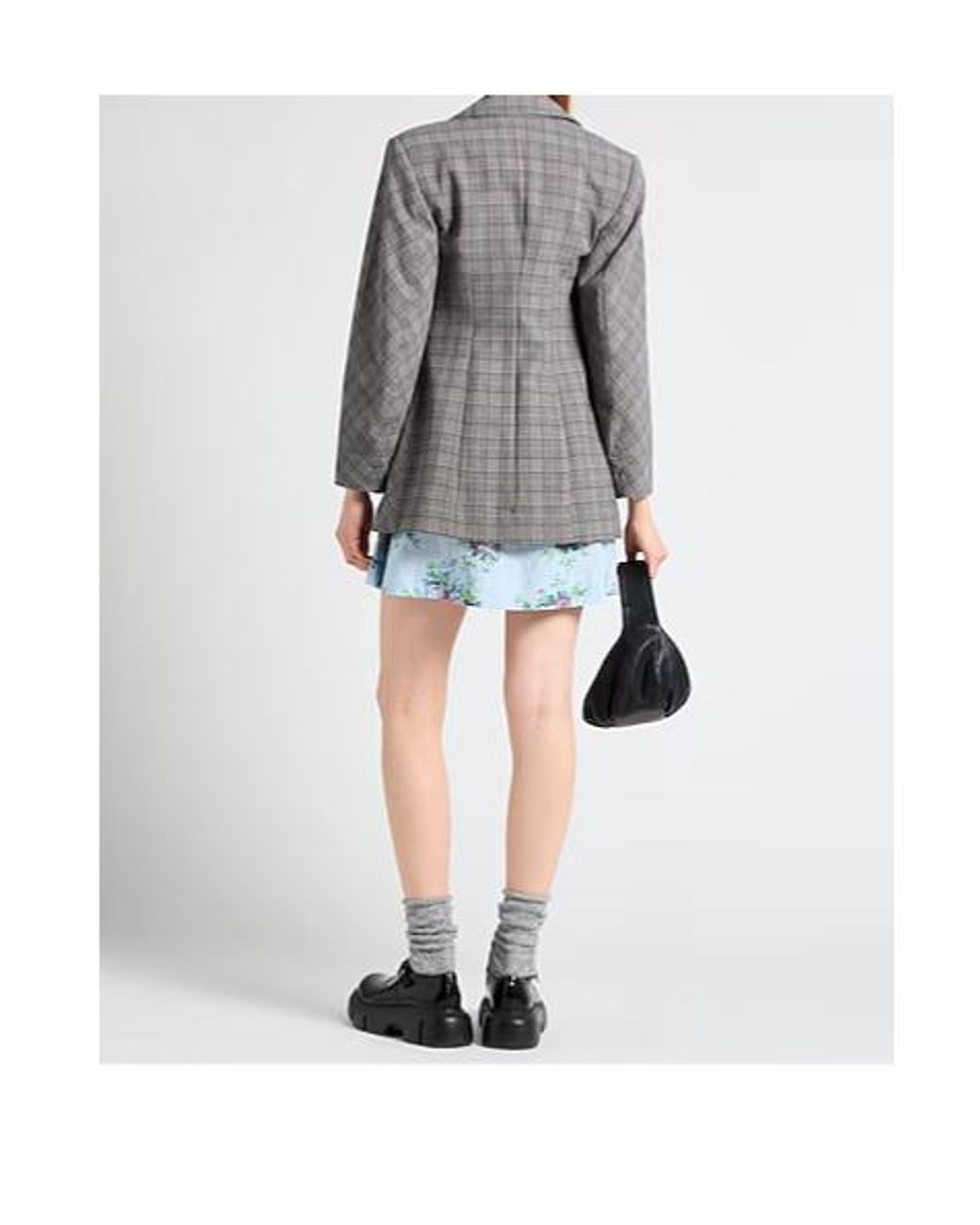 Ganni Gray Single-Breasted Suit Jacket