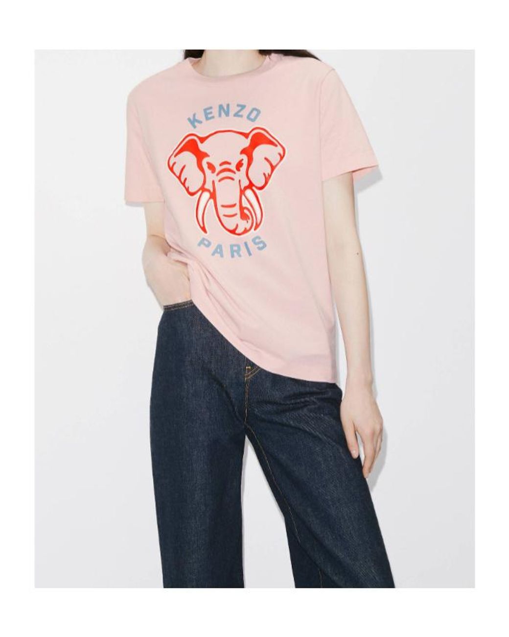 KENZO Pink Loose-Fit Varsity Jungle Elephant T-Shirt