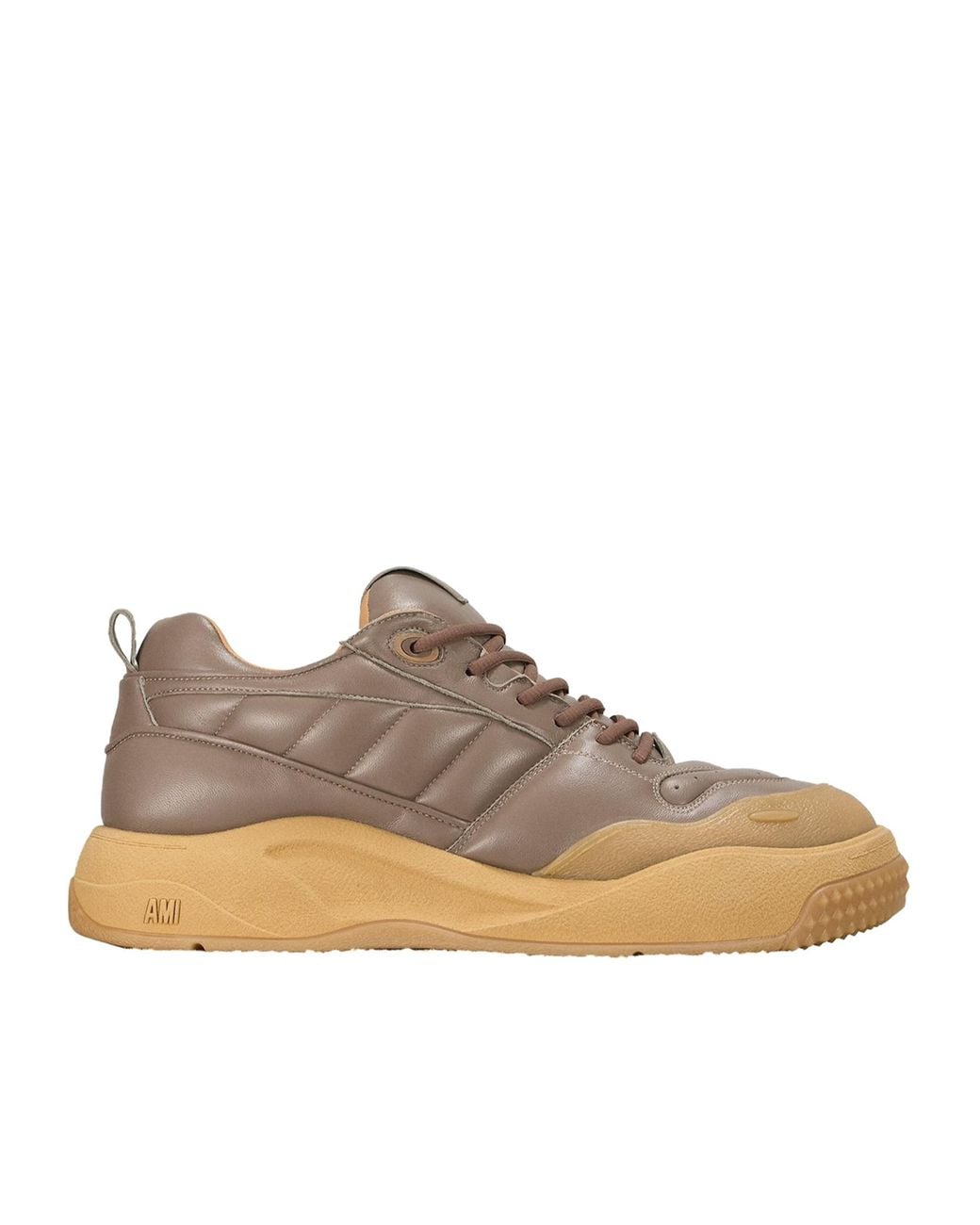 AMI Brown Ami 1509 Panelled Sneakers for men