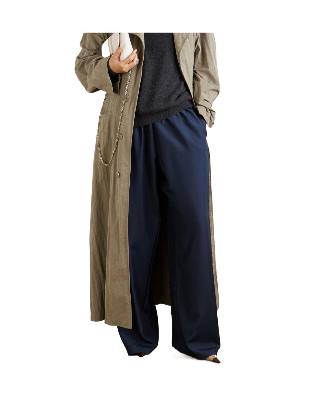 Gucci Blue Web Detailed Poplin Pants