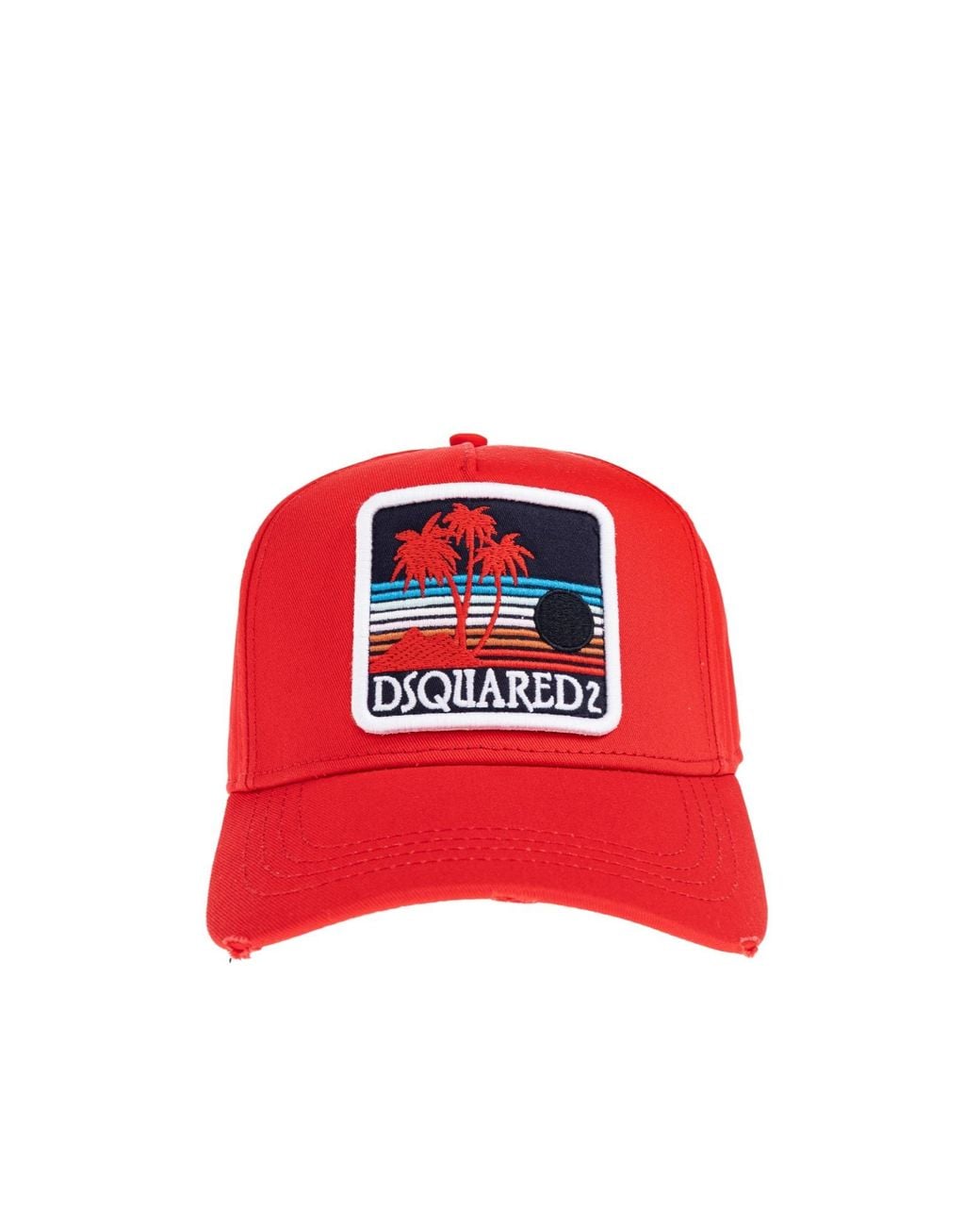 DSquared² Red Logo Patch Baseball Cap for men
