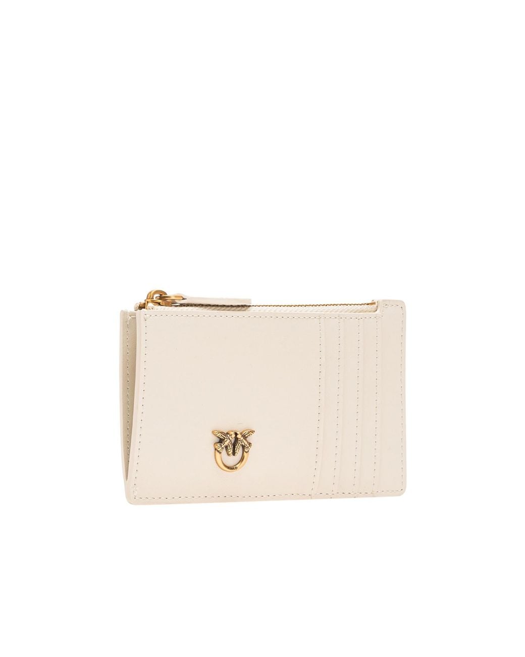 Pinko Natural Airone Logo Plaque Cardholder