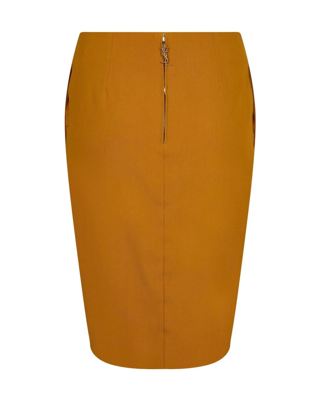 Saint Laurent Orange Crayon Stone Midi Skirt