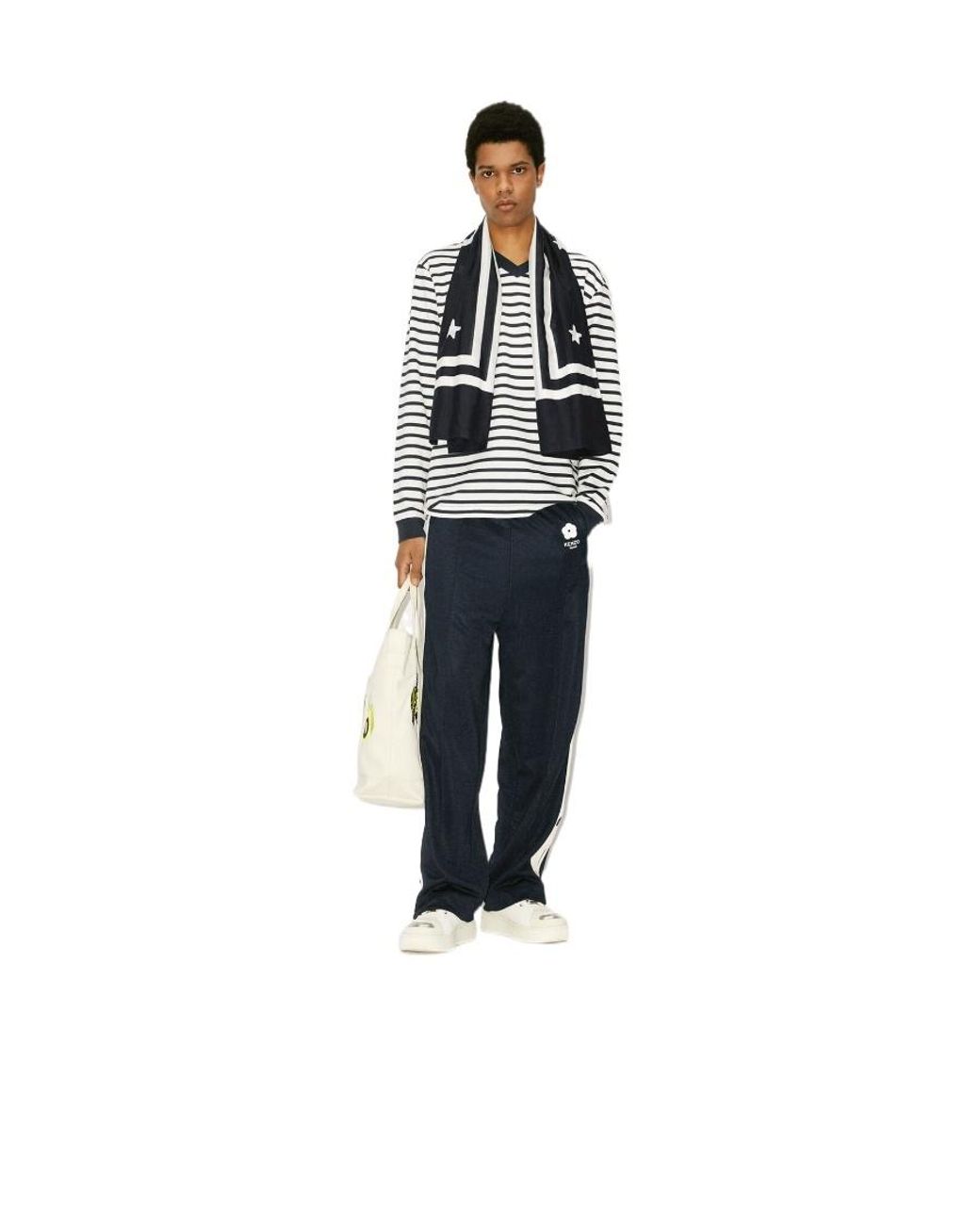 KENZO Blue 'Lighthouse' Large Square Scarf for men