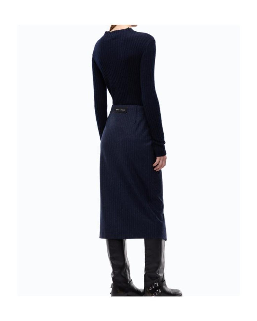 Pinko Blue Dianella Trompe L'Oeil Midi Dress