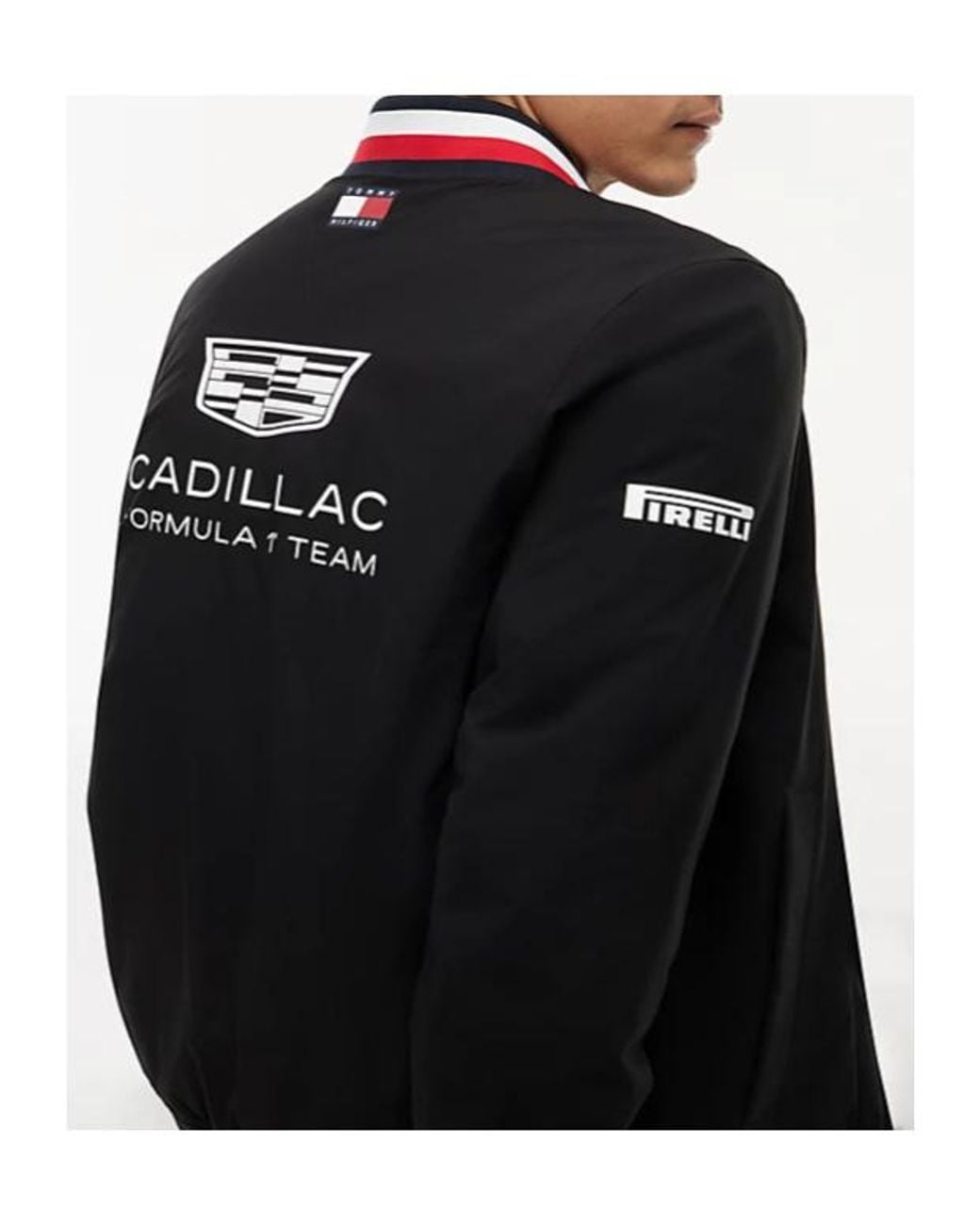 Tommy Hilfiger Black X Cadillac Formula 1 Logo-Embroidered Bomber Jacket for men