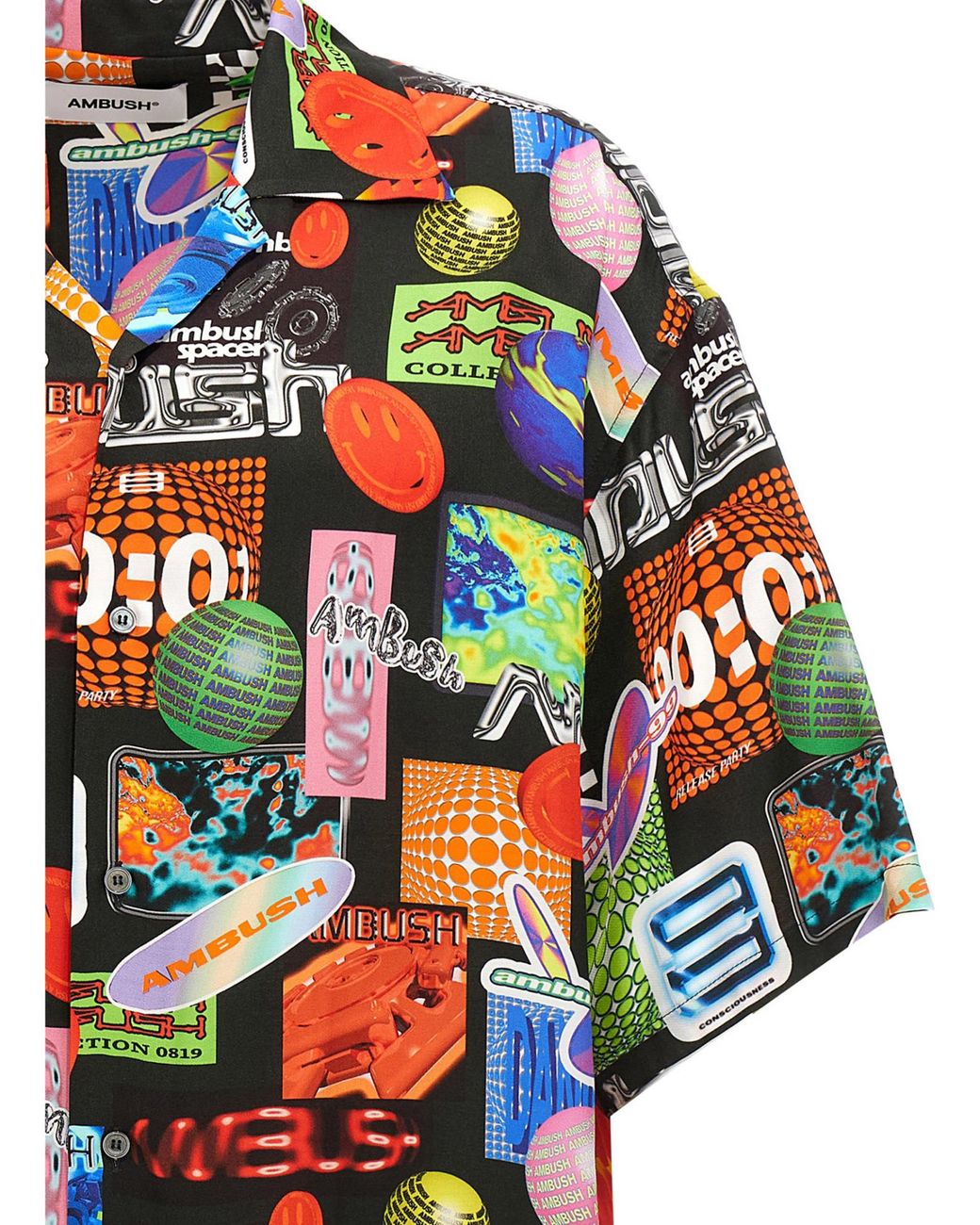 Ambush Gray Abstract-Pattern Buttoned Shirt for men