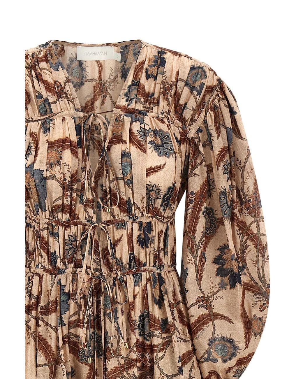 Zimmermann Multicolor Ascension Tie Billow Maxi Dress