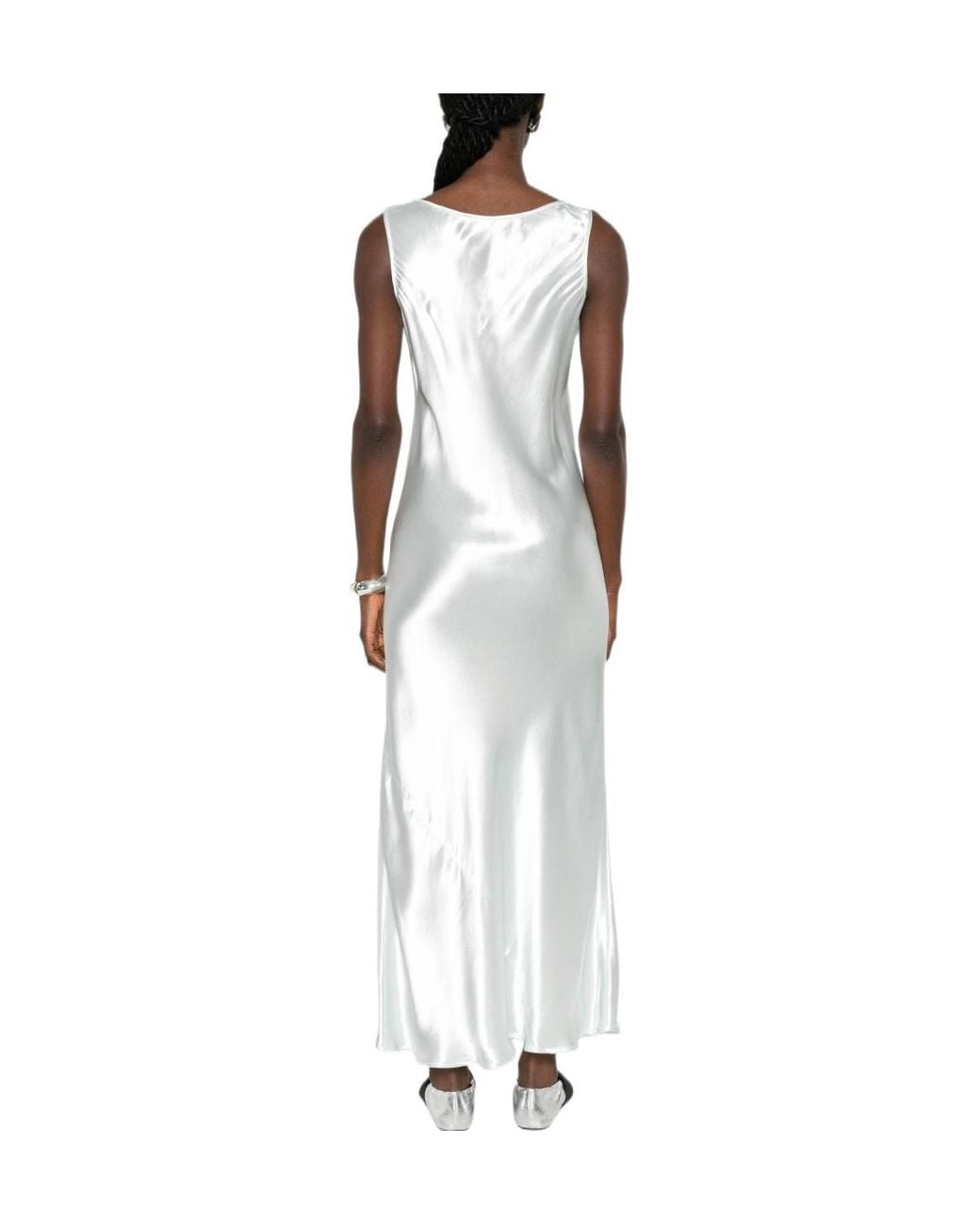 Miu Miu White V-Neck Sleeveless Maxi Dress