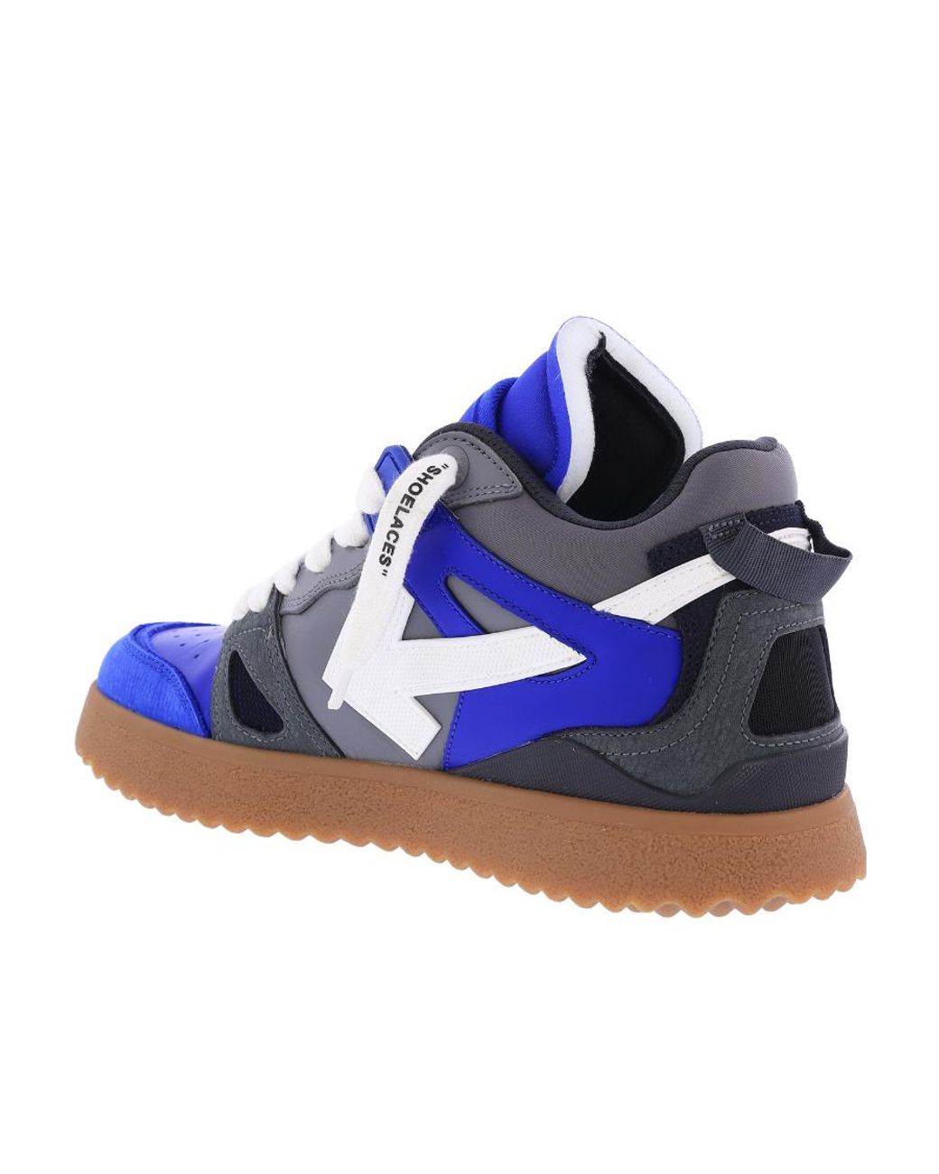 Off-White c/o Virgil Abloh Blue Mid Top Sponge Round Toe Sneakers for men