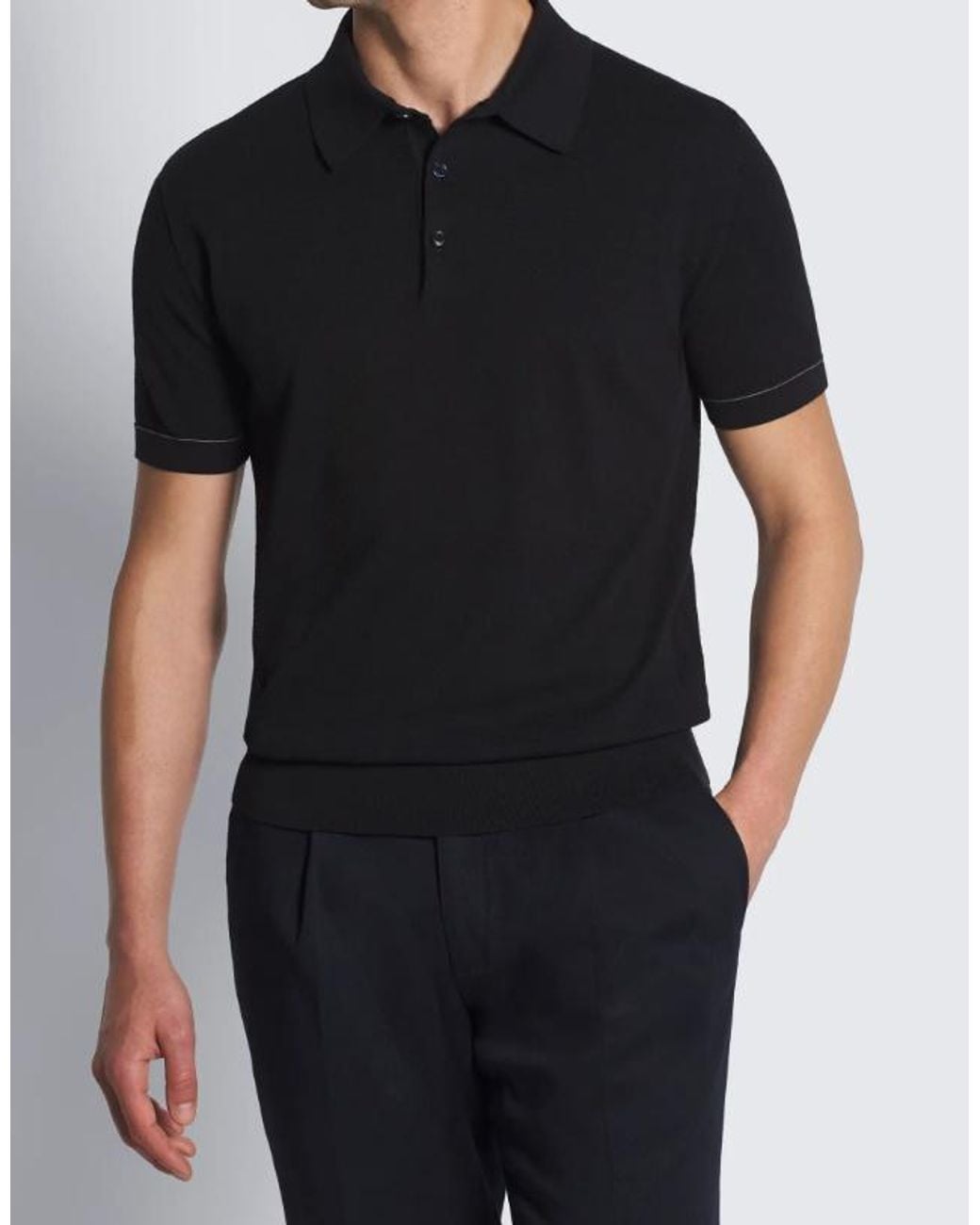 Brioni Black Sea Island Cotton Polo Shirt for men
