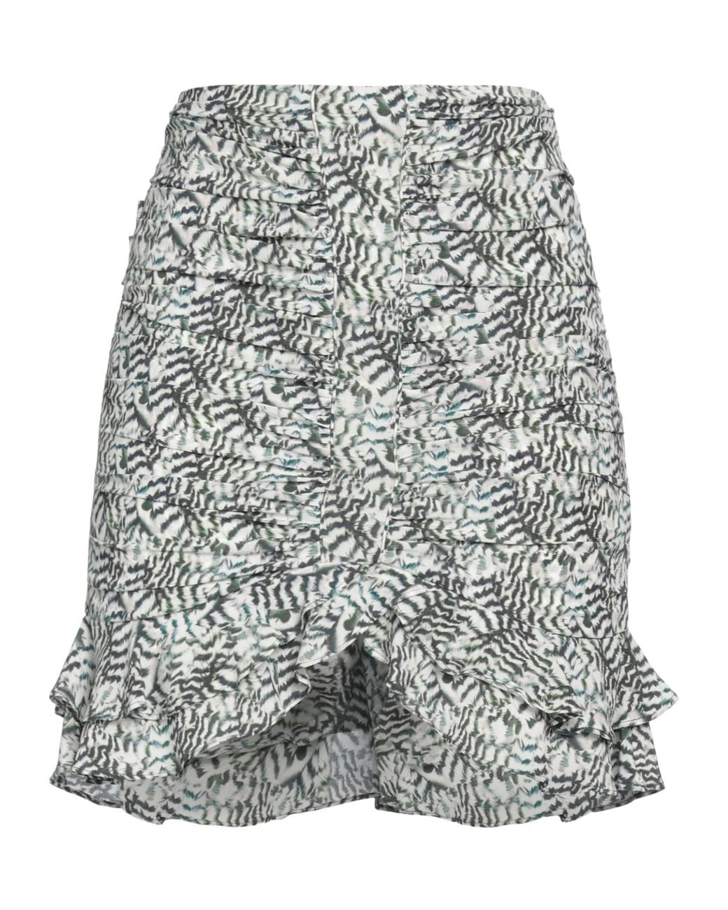 Isabel Marant Gray Zebra-Striped Stretch Midi Skirt