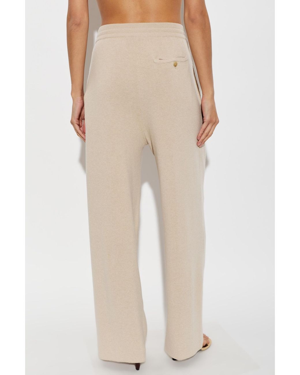 Lanvin Natural Straight-Leg Knit Pants