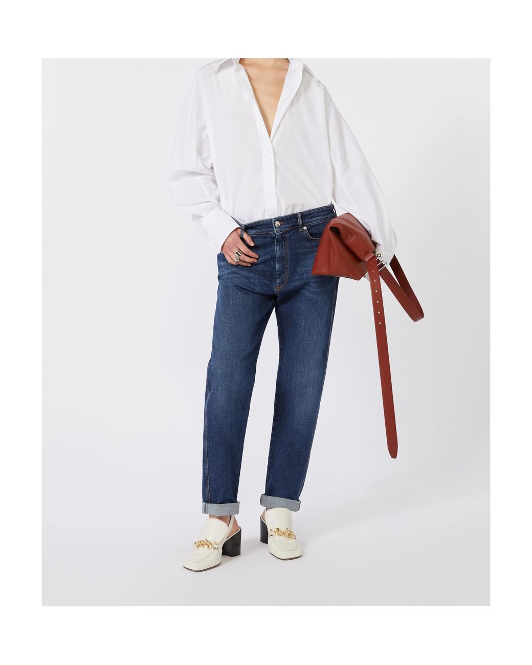 Max Mara Blue Belt-Loops Straight Jeans