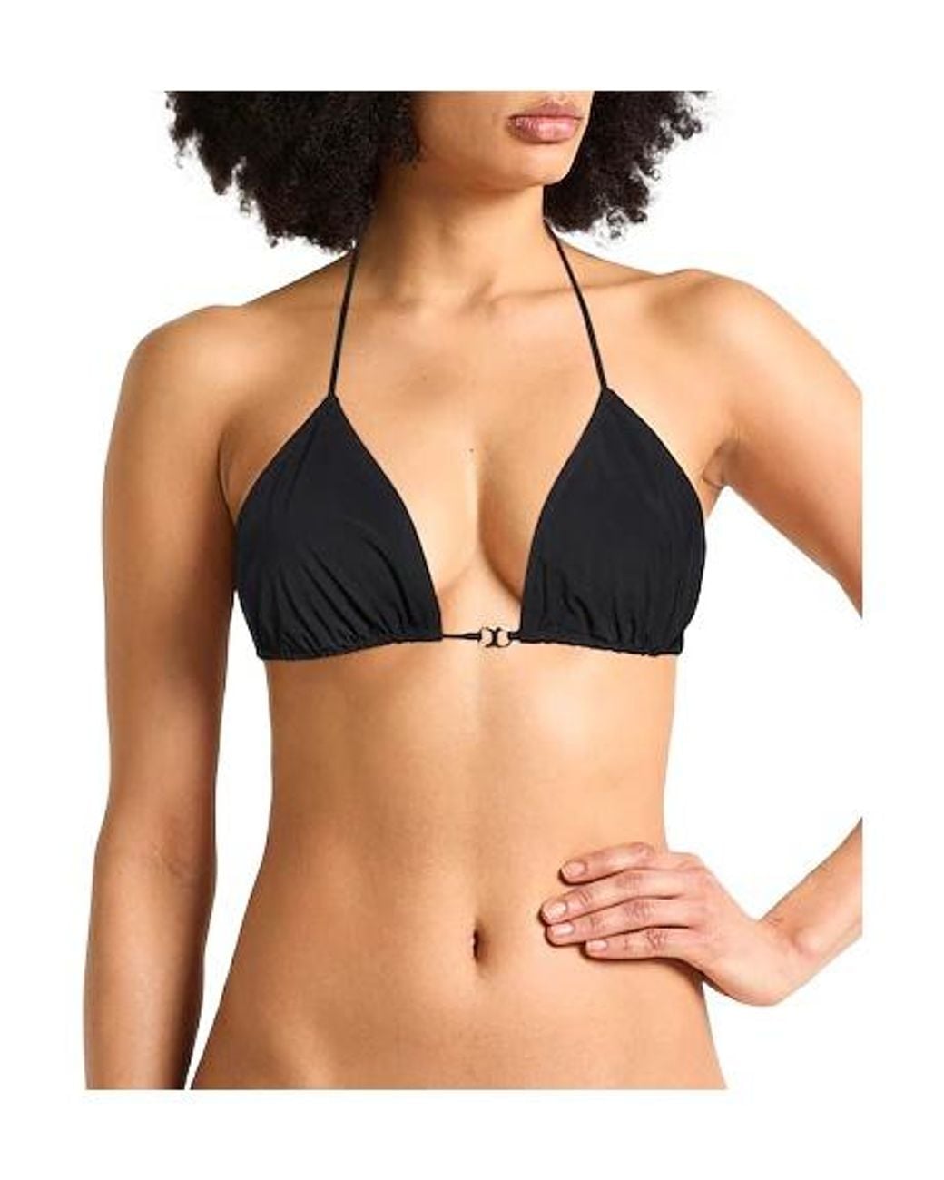 Tory Burch Black Plain Colour Bikini Tops