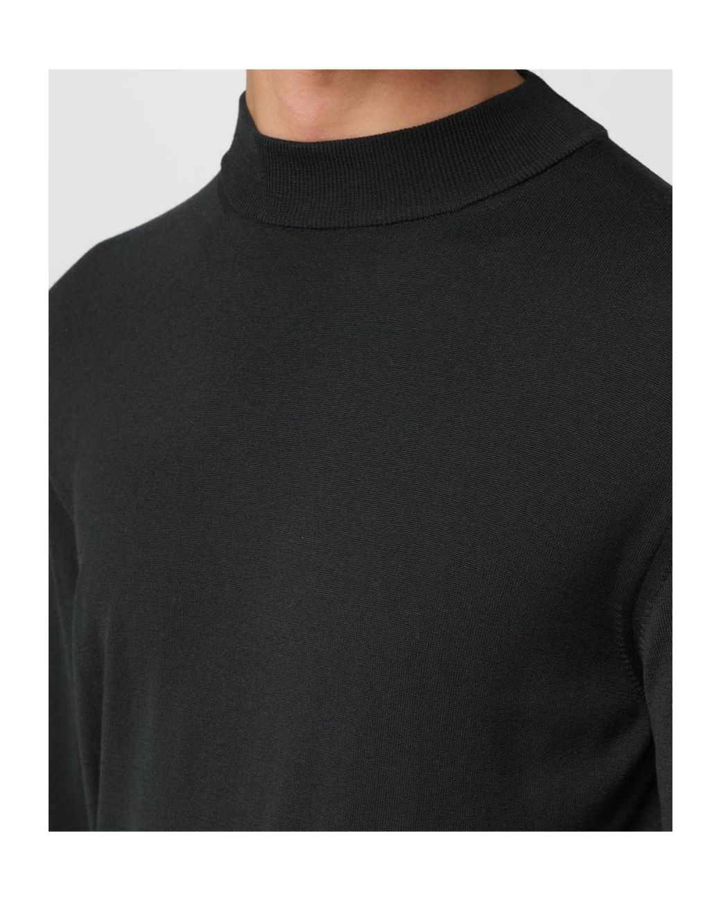 Zanone Black Long-Sleeves Crew-Neck Sweater for men
