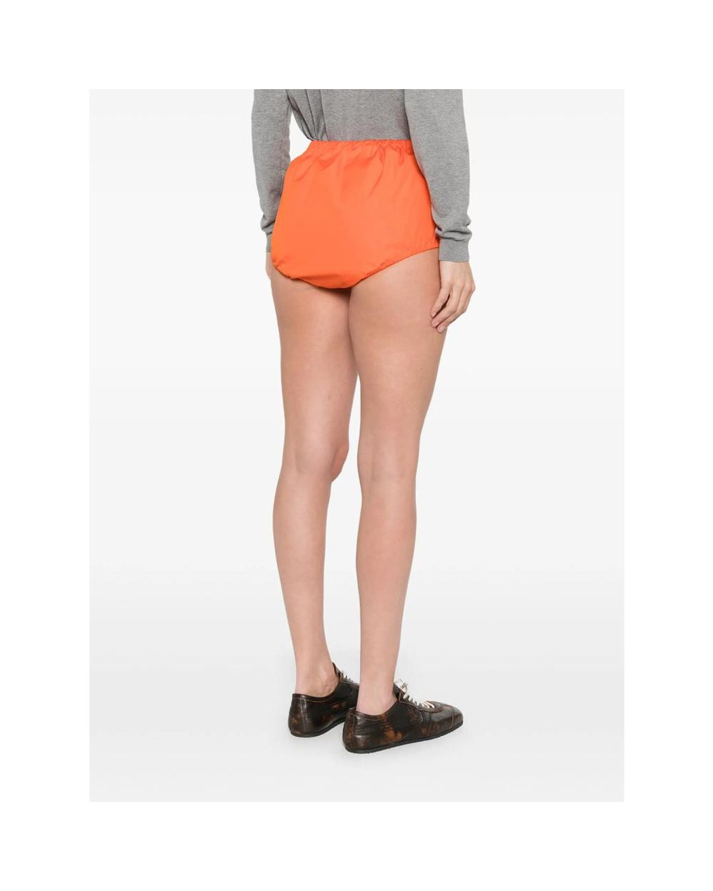 Prada Orange Popline Pocket Shorts for men