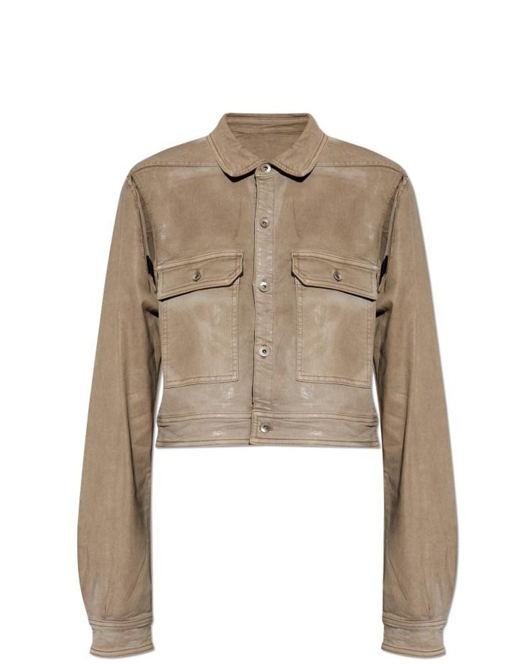 Rick Owens Natural Cape Sleeved Denim Jacket