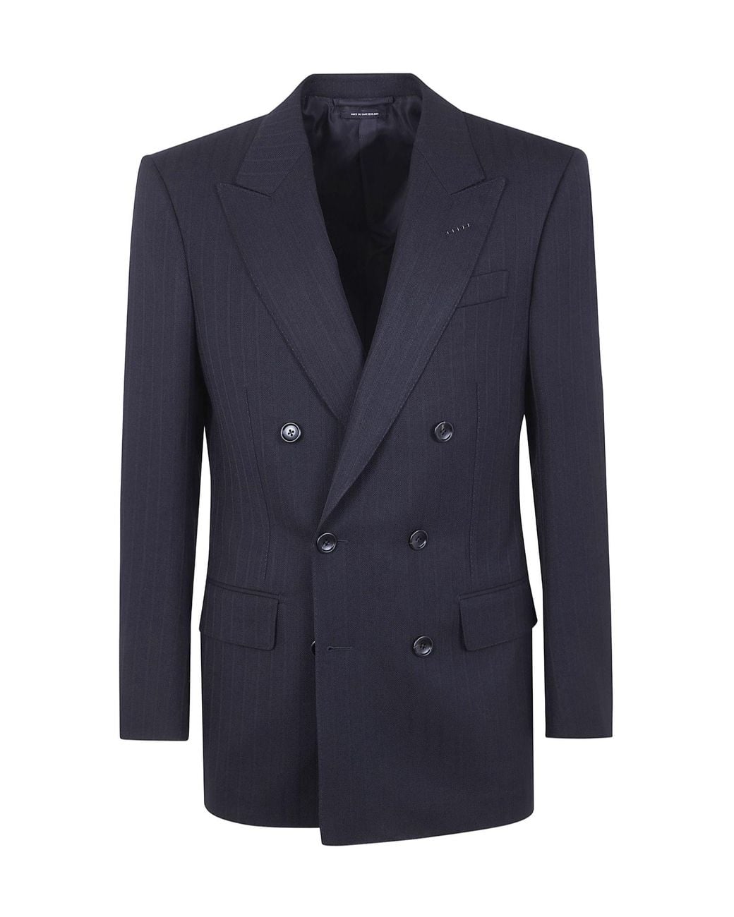 Tom Ford Blue Striped Double-Breasted Suit Jacket for men