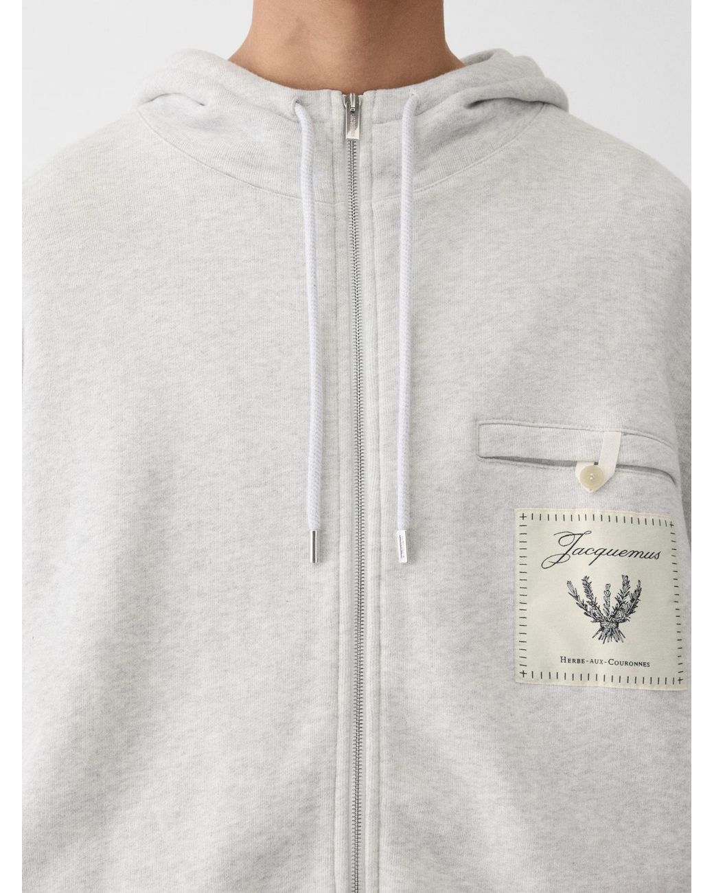 Jacquemus White The Torneo Zip-Up Hoodie for men